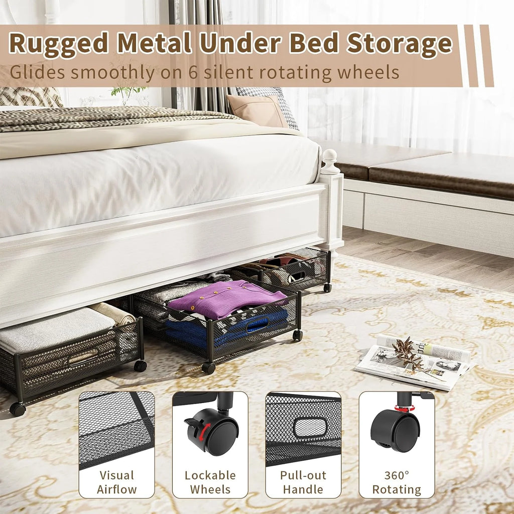 Under Bed Storage on Wheels Foldable Containers q7
