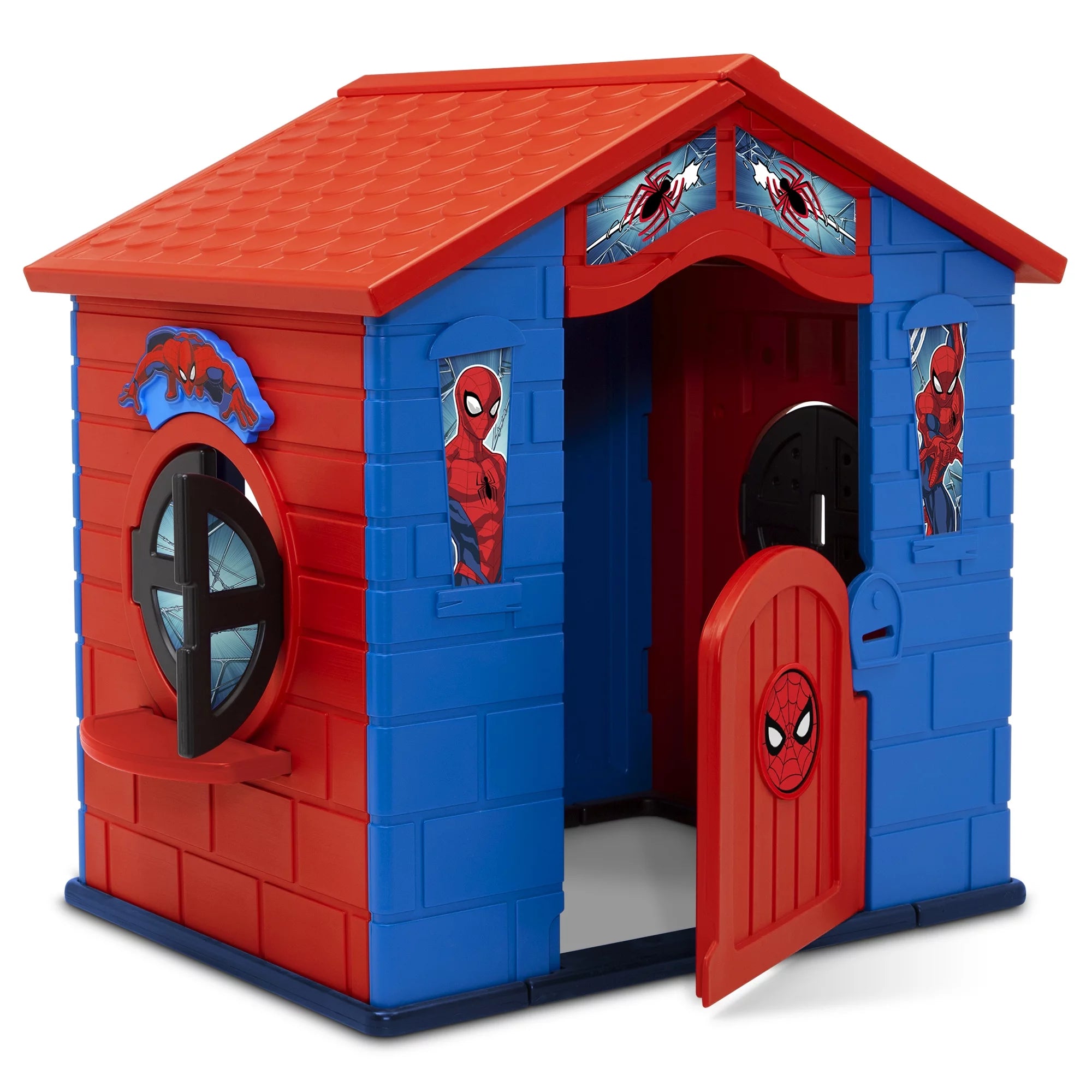 Spider-Man Plastic Indoor/Outdoor Playhouse with Easy Assembly Blue Red a7