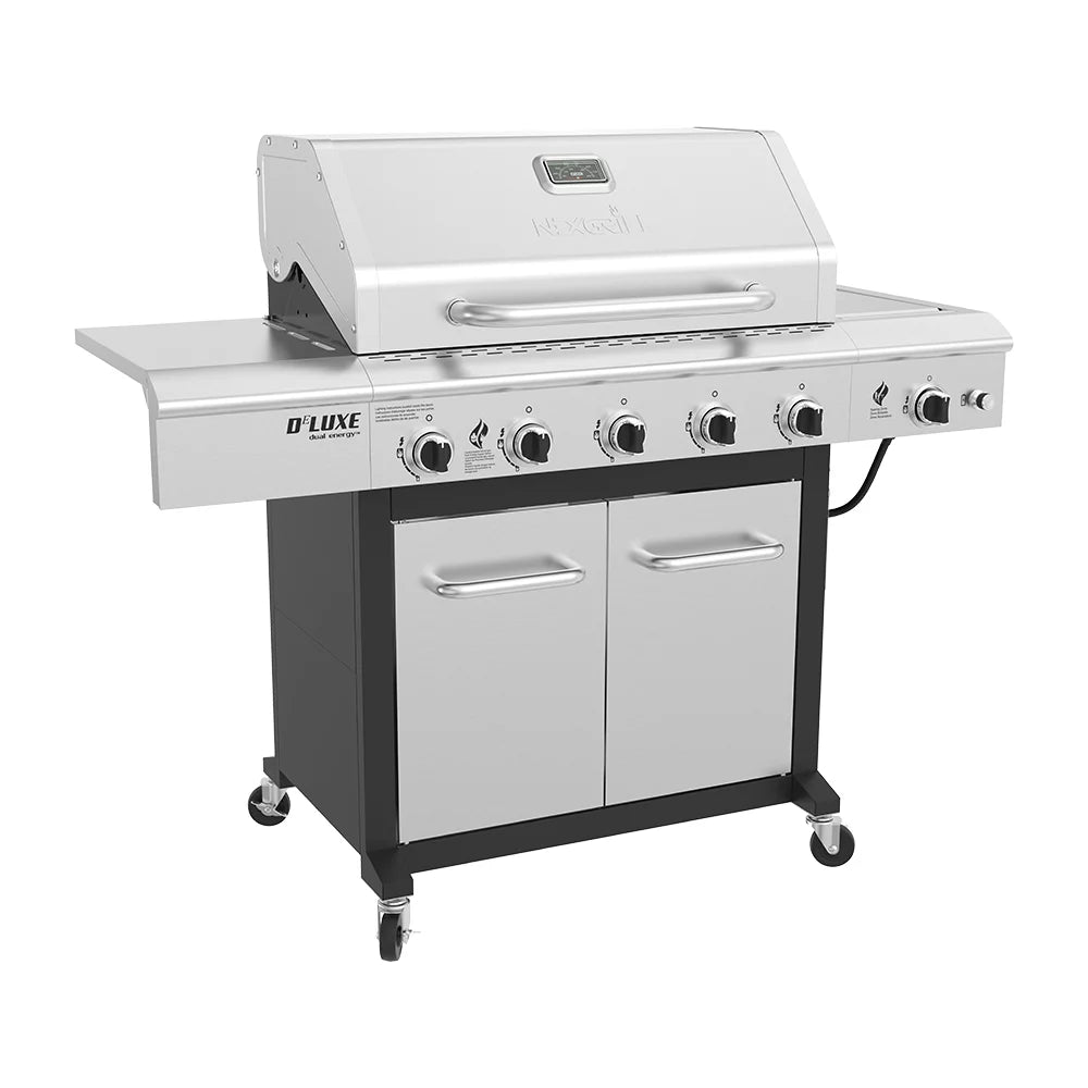5-Burner Propane Gas Grill with Side Table and Ceramic Searing Burner a7k