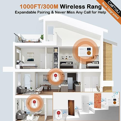 Wireless Caregiver Pager Call Button for Elderly Monitoring Vibration Alert System a7