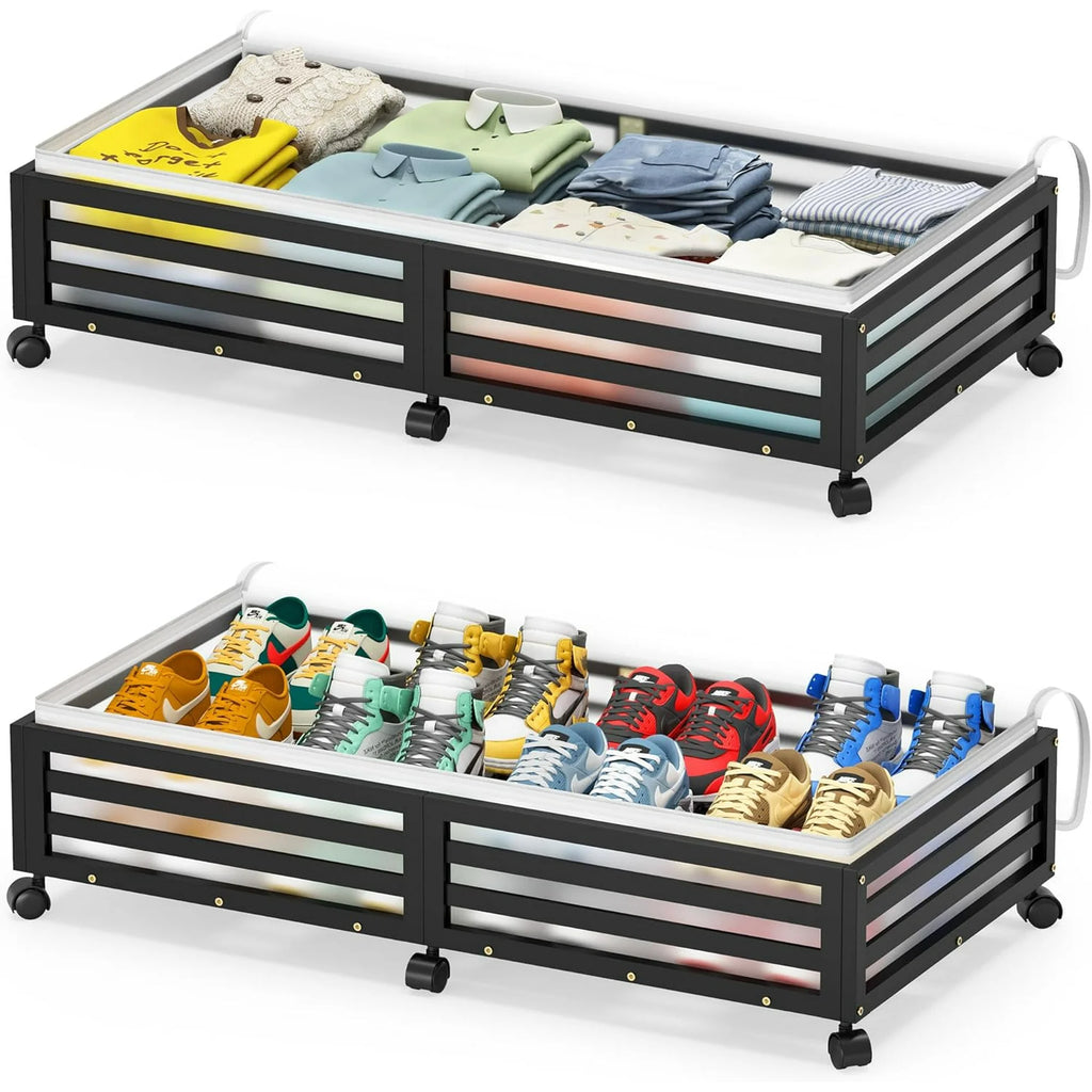 Under Bed Storage Bins with Wheels Bamboo 2 Pack a7