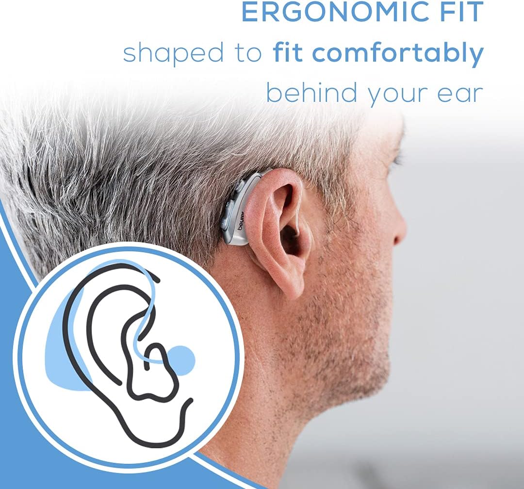 Digital Hearing Amplifier for Seniors Adults Adjustable Sound Grey k7
