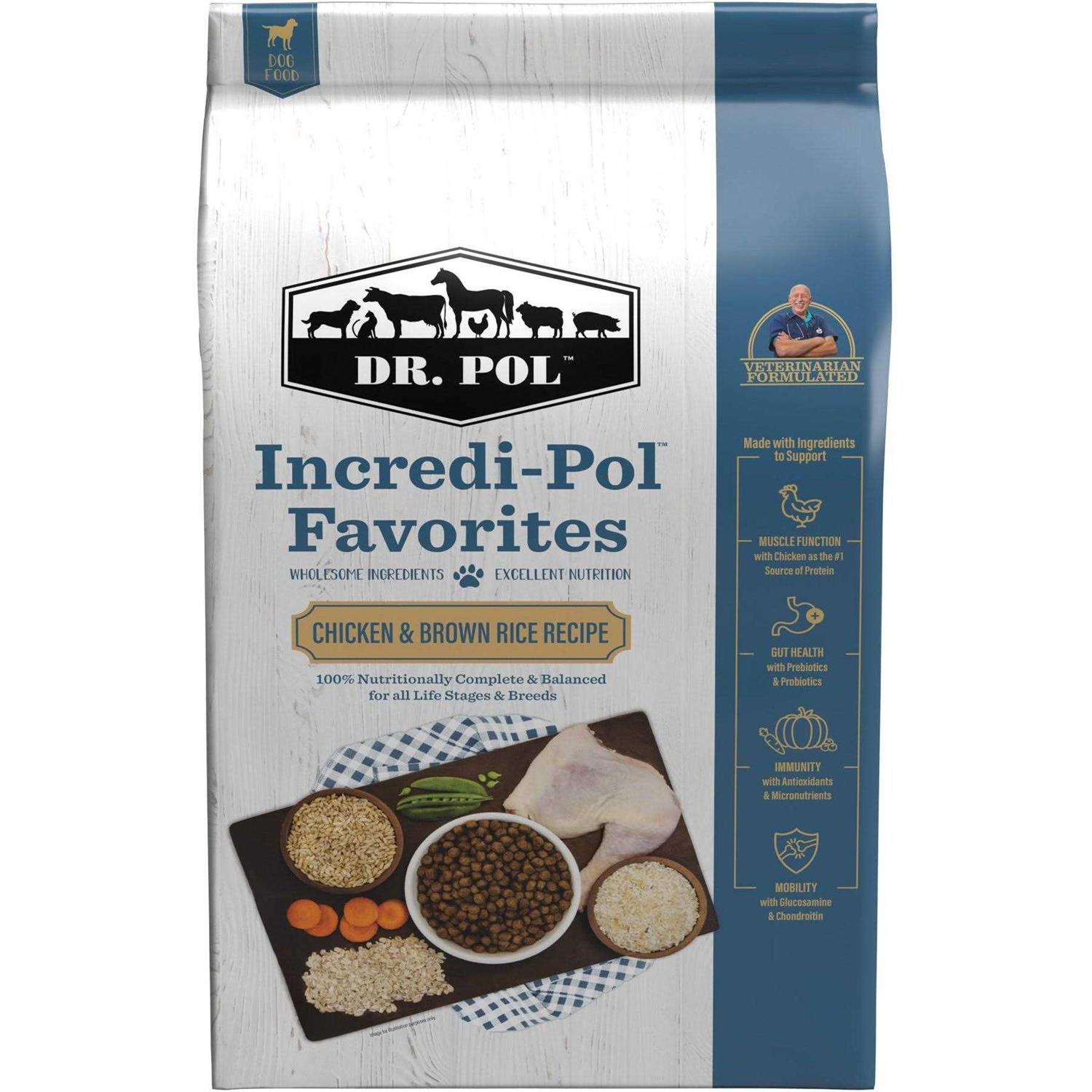 Dr. Pol Incredi-Pol Favorites Chicken &amp; Brown Rice Dog Food - Pet Supplies online store