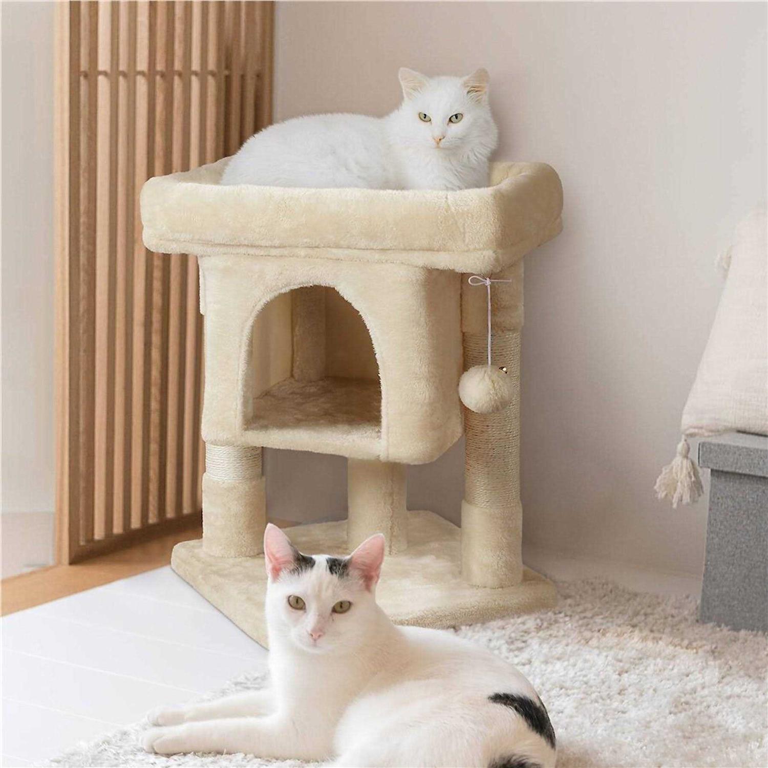 Yaheetech 2-Level 23.5-in Plush Cat Tree &amp; Condo - Pet Supplies online store