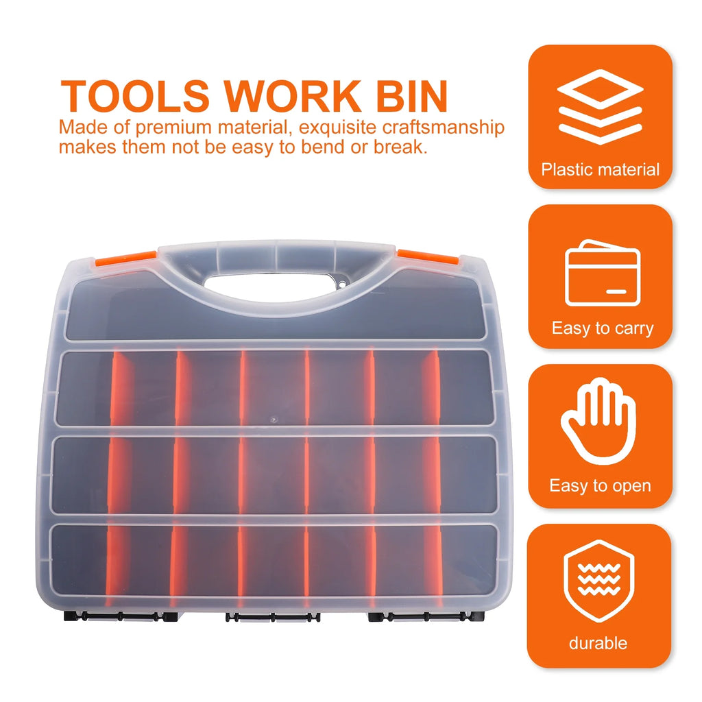 Screw Tool Organizer with Removable Dividers, Impact Resistant Storage Bins k7x