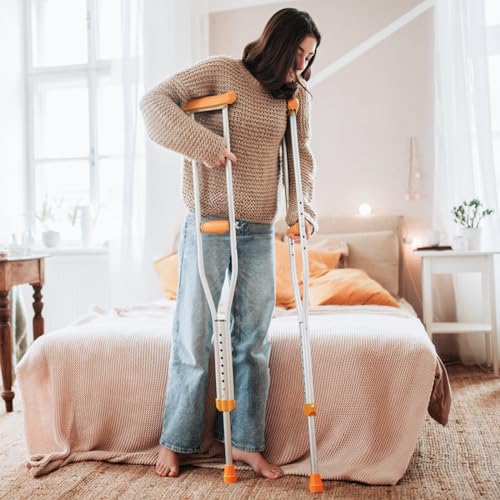 Aluminum Underarm Crutches for Adults Adjustable Lightweight Pair k7m