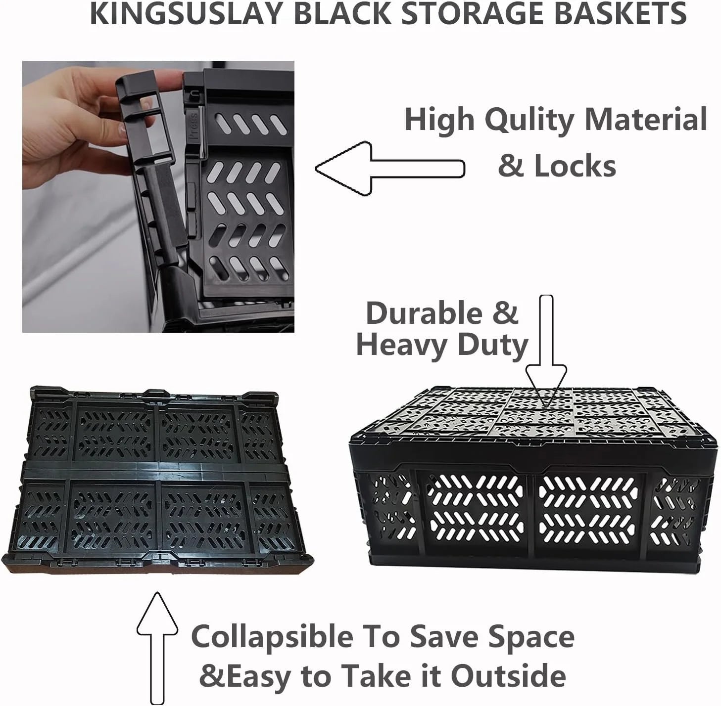 Foldable Storage Crates 20L Plastic Bins a7