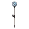 Evergreen 22"H Solar Mosaic Globe Garden Stakes, Peacork Blue