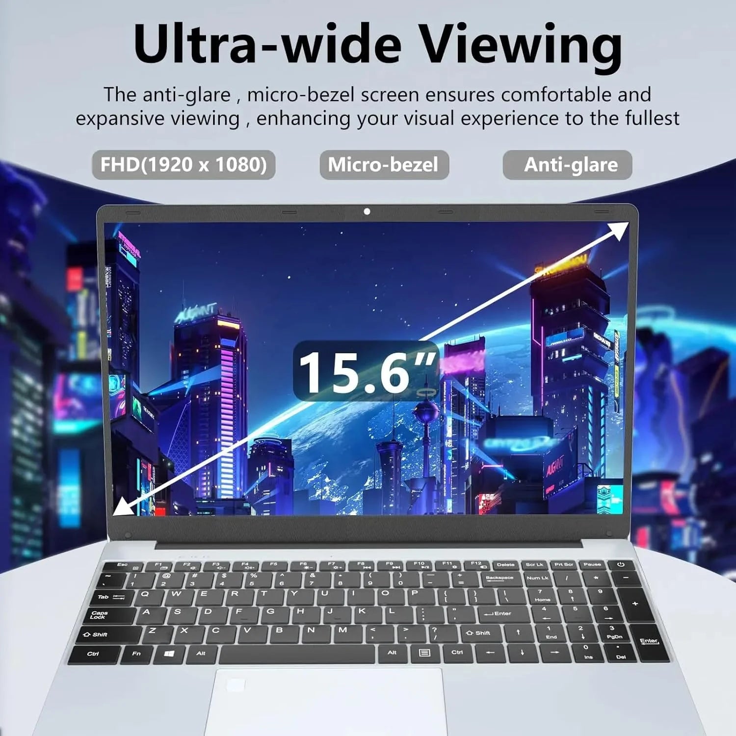 15.6" Laptop Intel Quad-Core 8GB RAM 512GB SSD Win 11 Pro k7m
