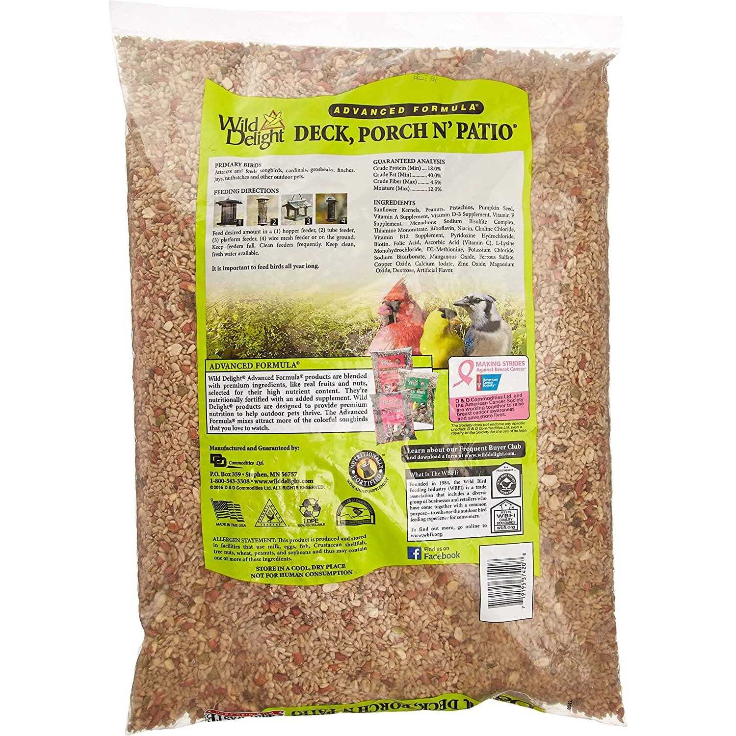 Wild Delight Deck Porch Patio Bird Seed k7m