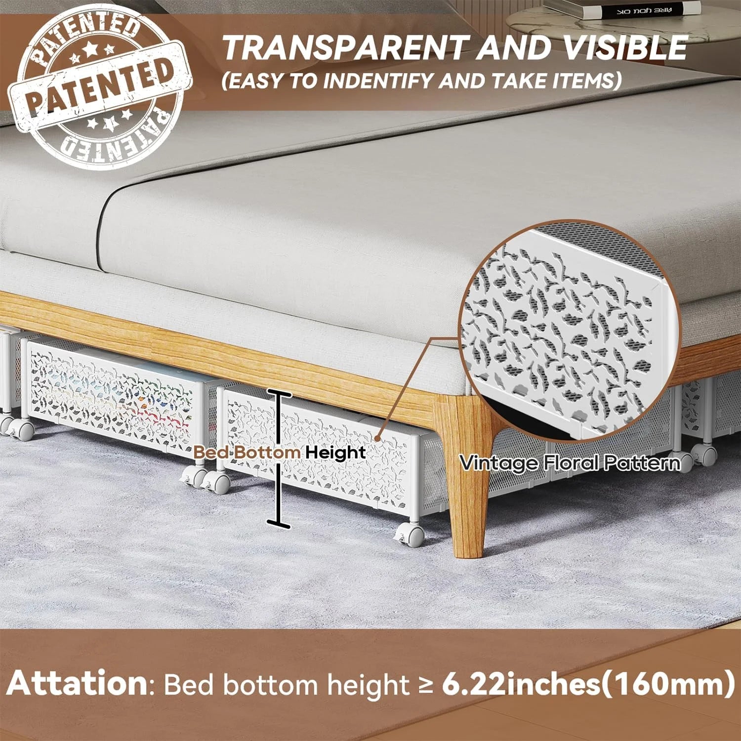 Under Bed Storage Containers with Wheels and Drawers 2 Pack k7
