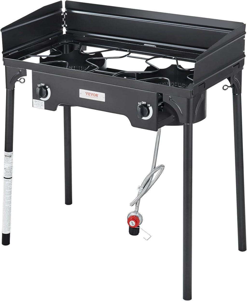 Outdoor Propane Burner 2 Burner Gas Cooker with Windscreen and Stand a7k