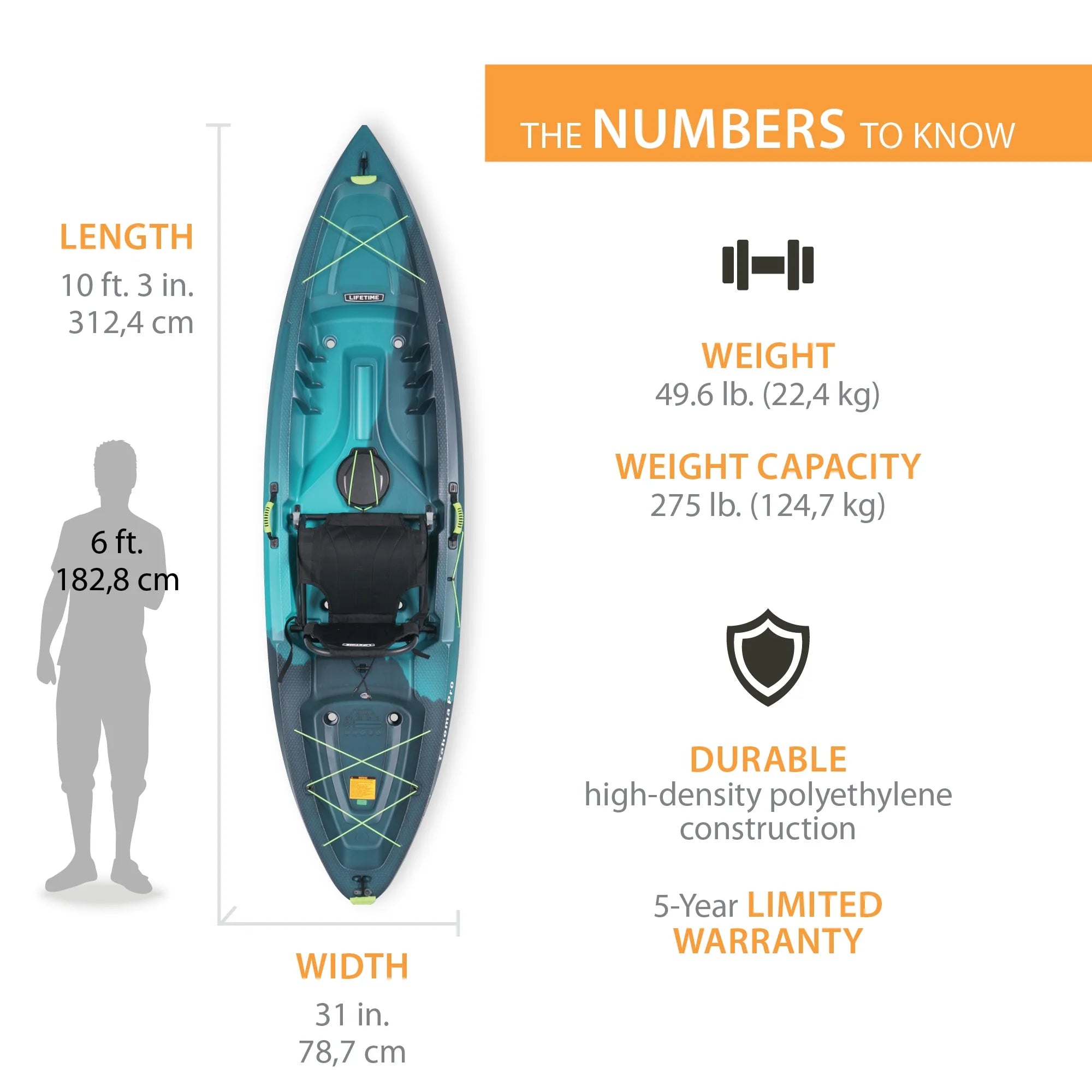 Tahoma Pro 10 ft Sit-on-Top Kayak Blue k7