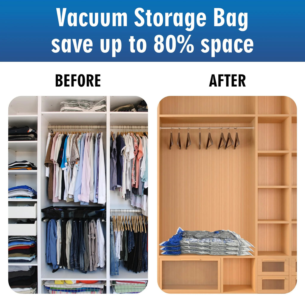 Vacuum Storage Bags 8 Pack Extra Large Space Saver with Pump a7