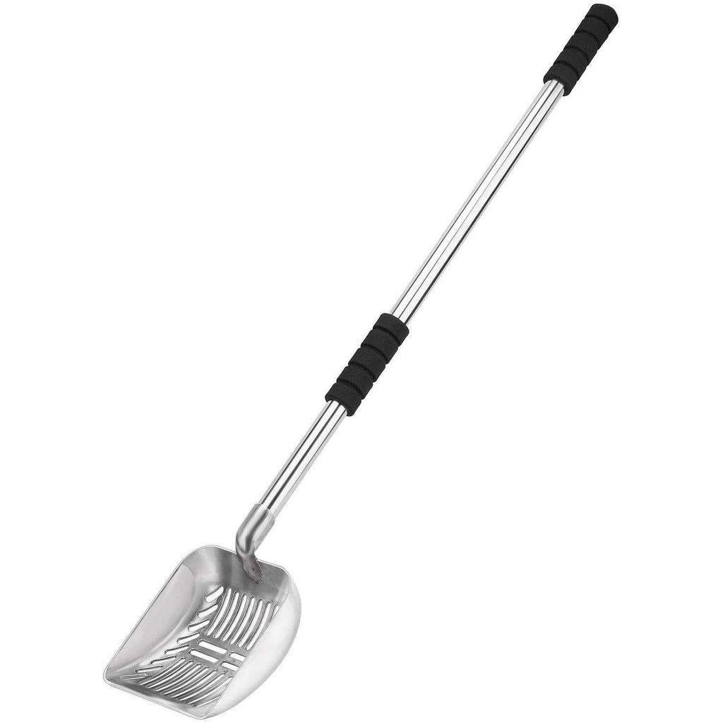 Yangbaga Metal Cat Litter Scoop with Deep Shovel&amp;Long Handle,Detachable Stainless Steel Non-Stick Litter Sifter with Foam Padded Grip - Pet Supplies online store