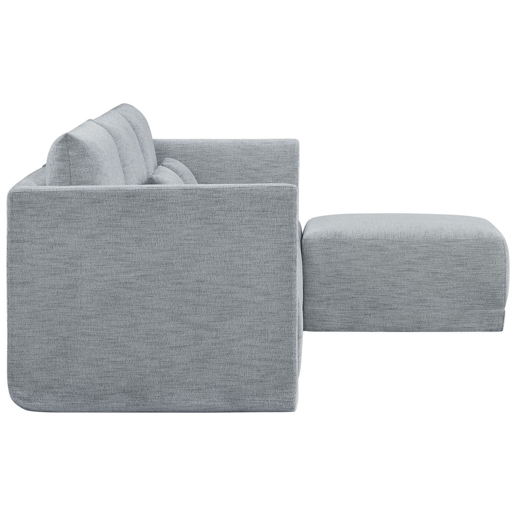 Modular Sectional Sofa with Ottoman Gray Fabric k7