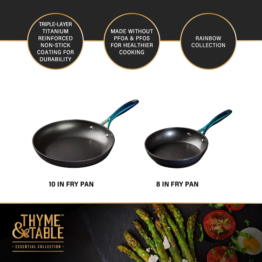 Non-Stick 12-Piece Cookware Set, Black Rainbow k7m