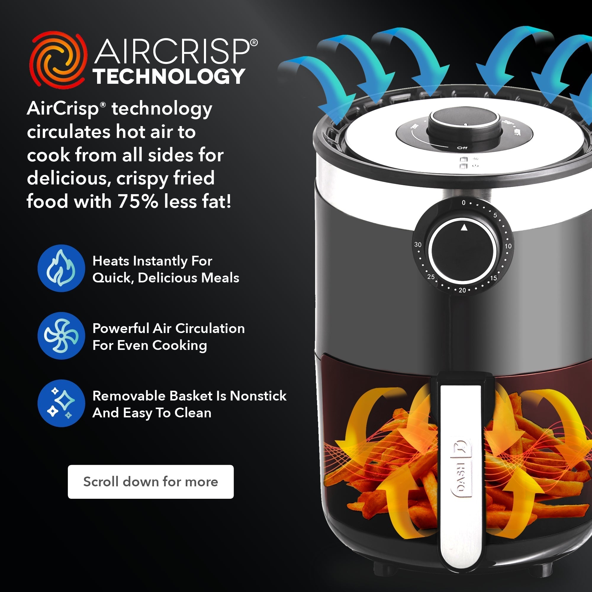 Aircrisp Pro Compact Air Fryer 2Qt. U1　1z 9l