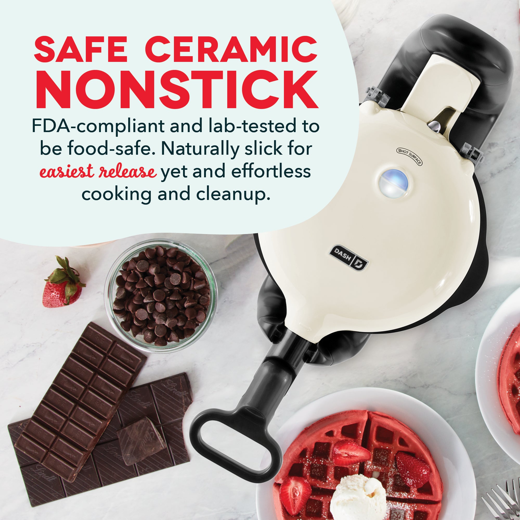Ceramic Nonstick Flip Belgian Waffle Maker B6　f2 Bi
