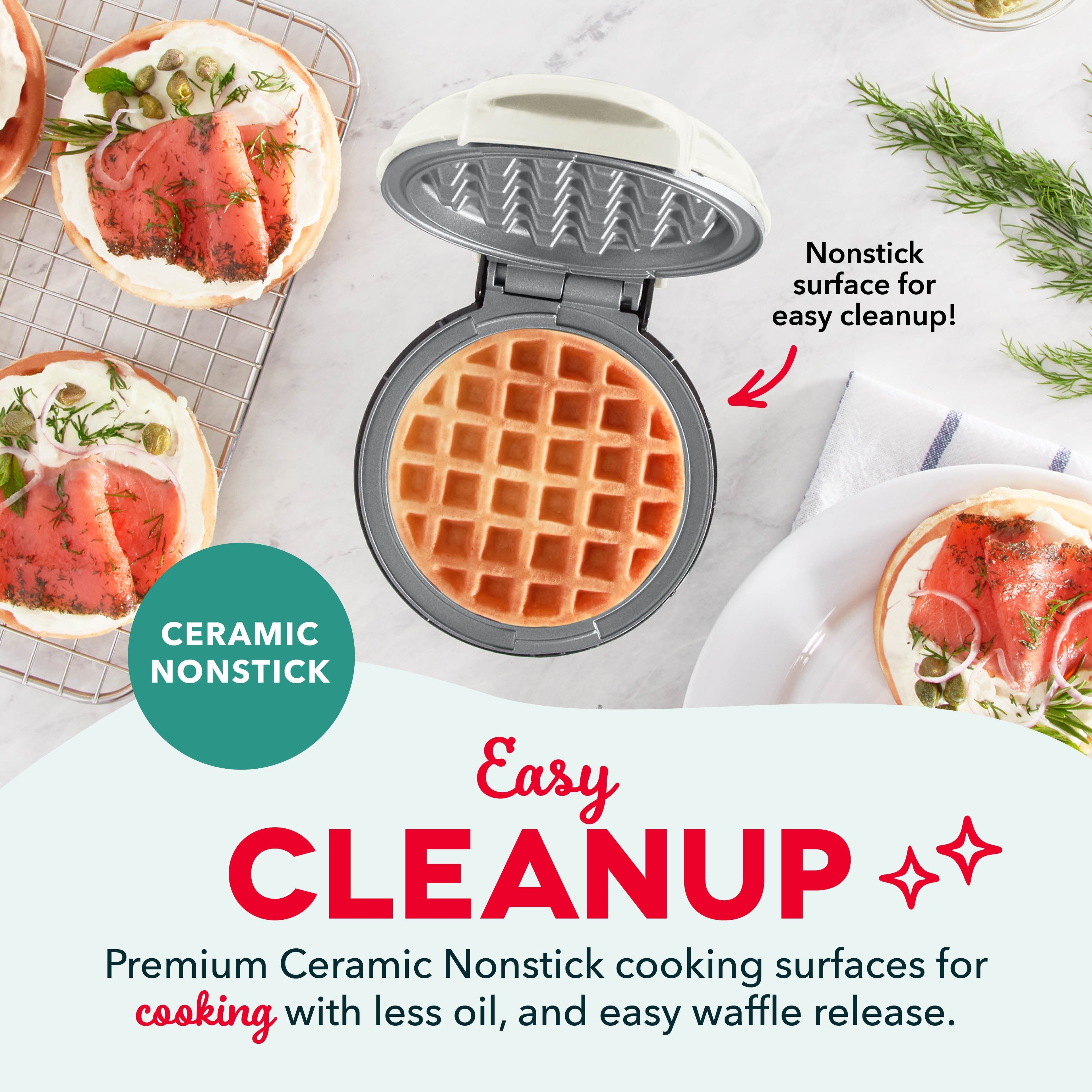 Ceramic Nonstick Mini Waffle Maker Z7　25 Iv
