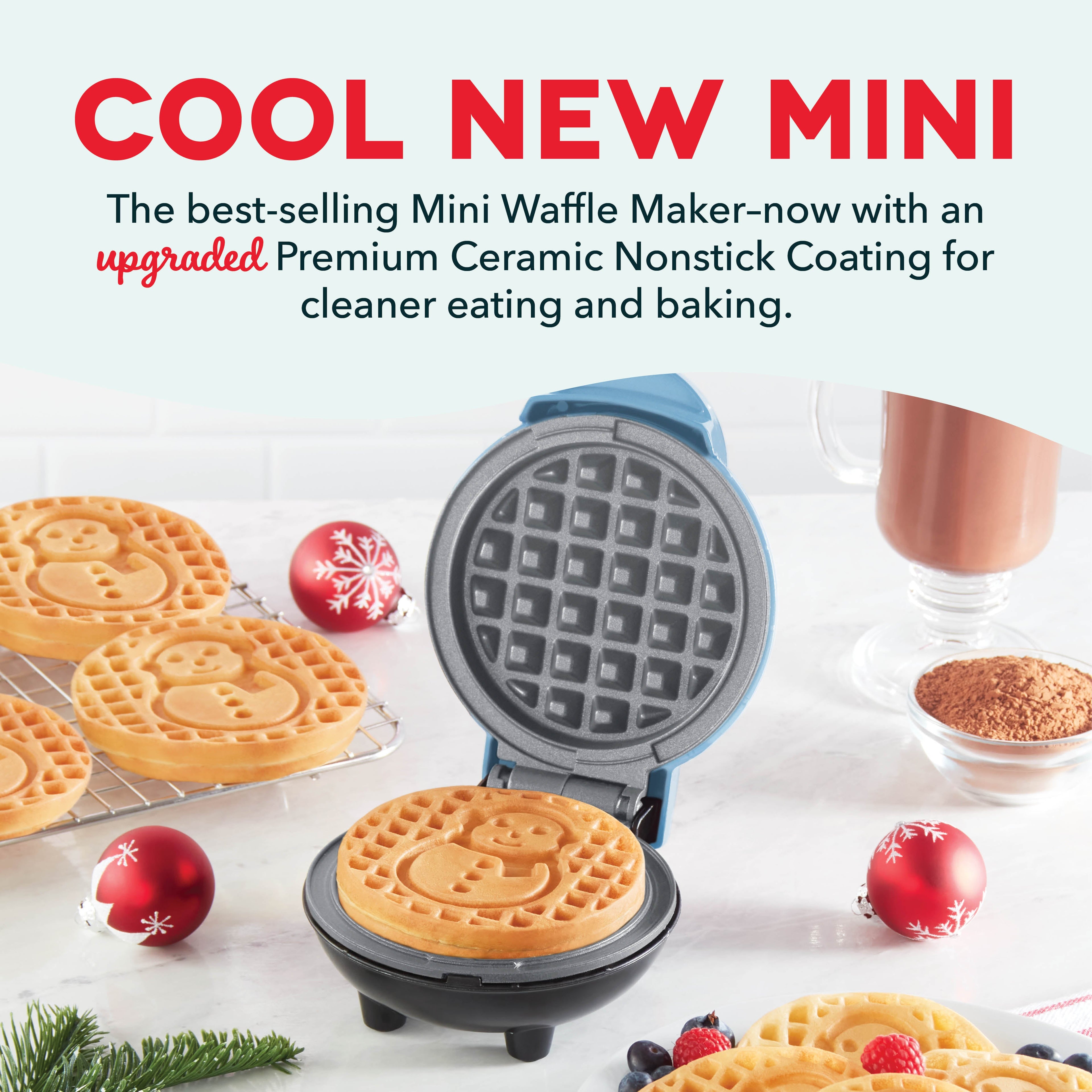 Ceramic Nonstick Snowman Mini Waffle Maker A6　Zr 4K