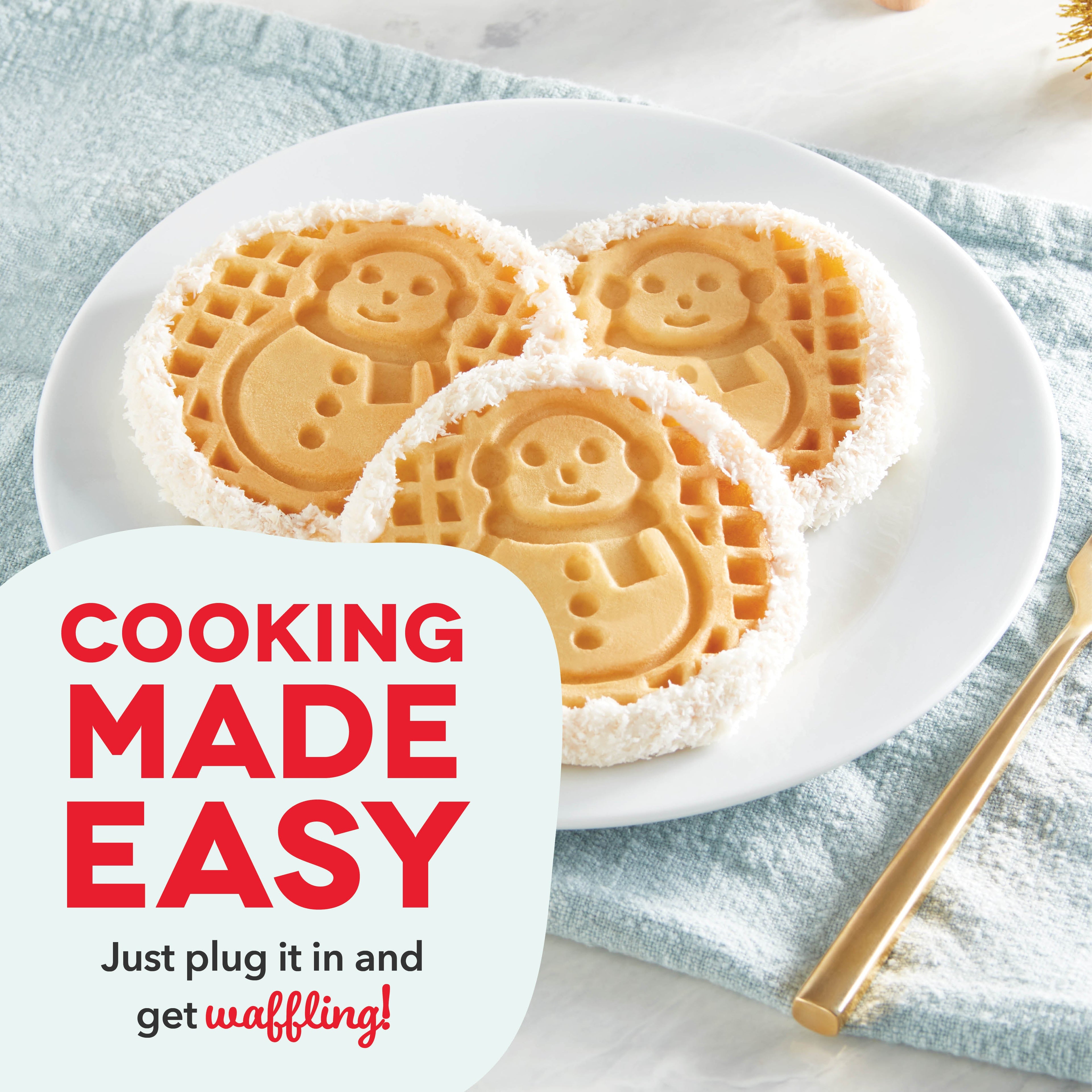 Ceramic Nonstick Snowman Mini Waffle Maker A6　Zr 4K