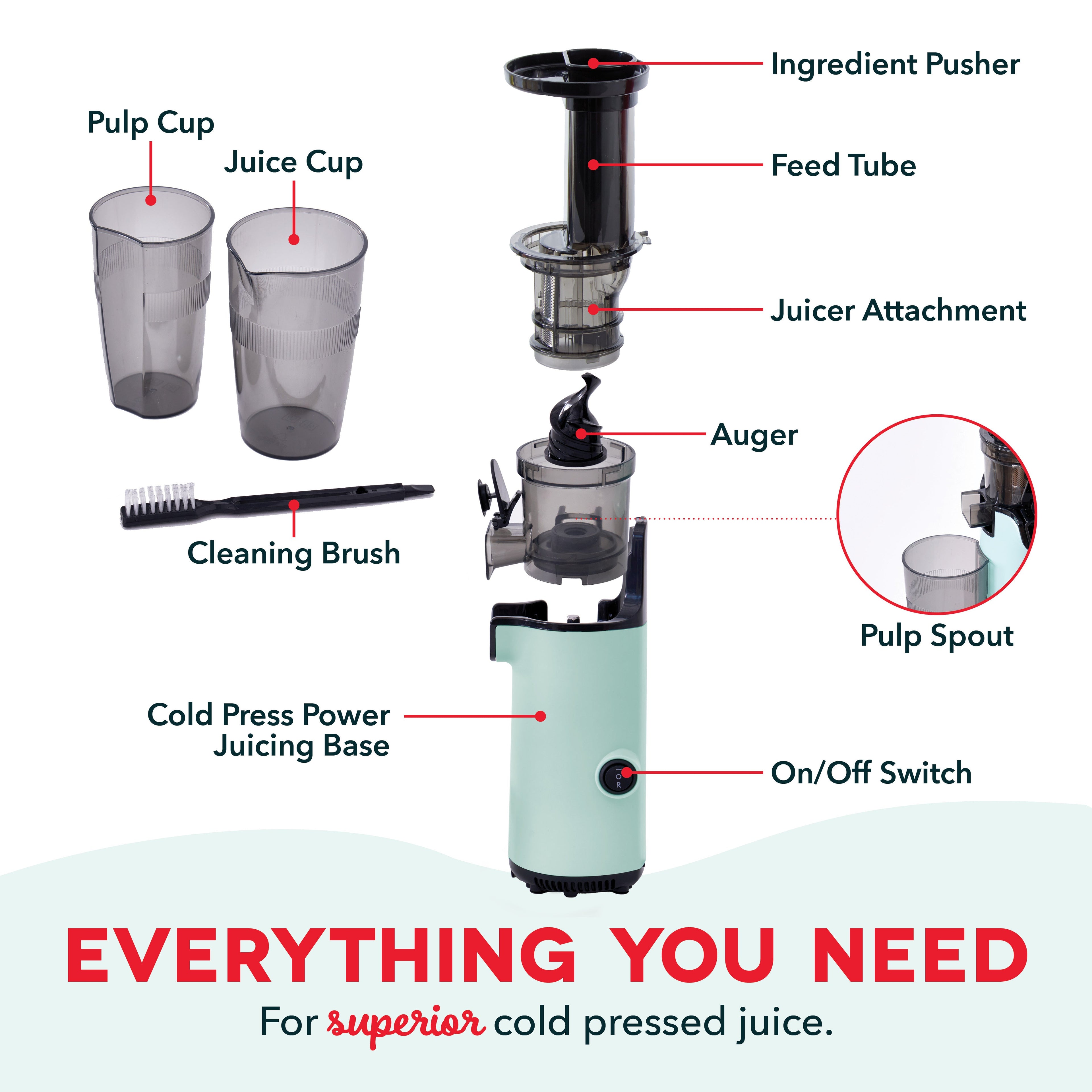 Compact Cold Press Power Juicer A3　QC 1h