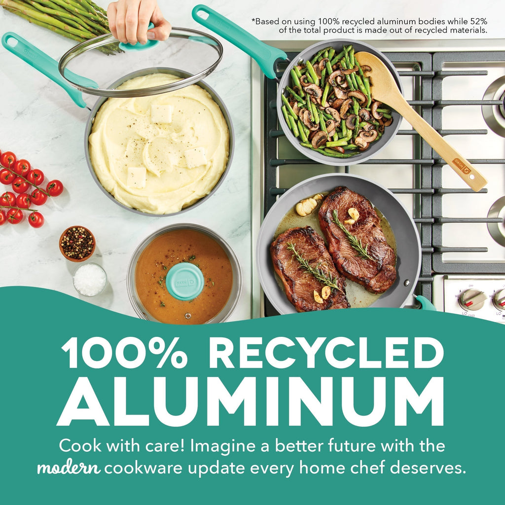 Dream Green Recycled Aluminum 15pc Cookware Set F0　H6 Bi