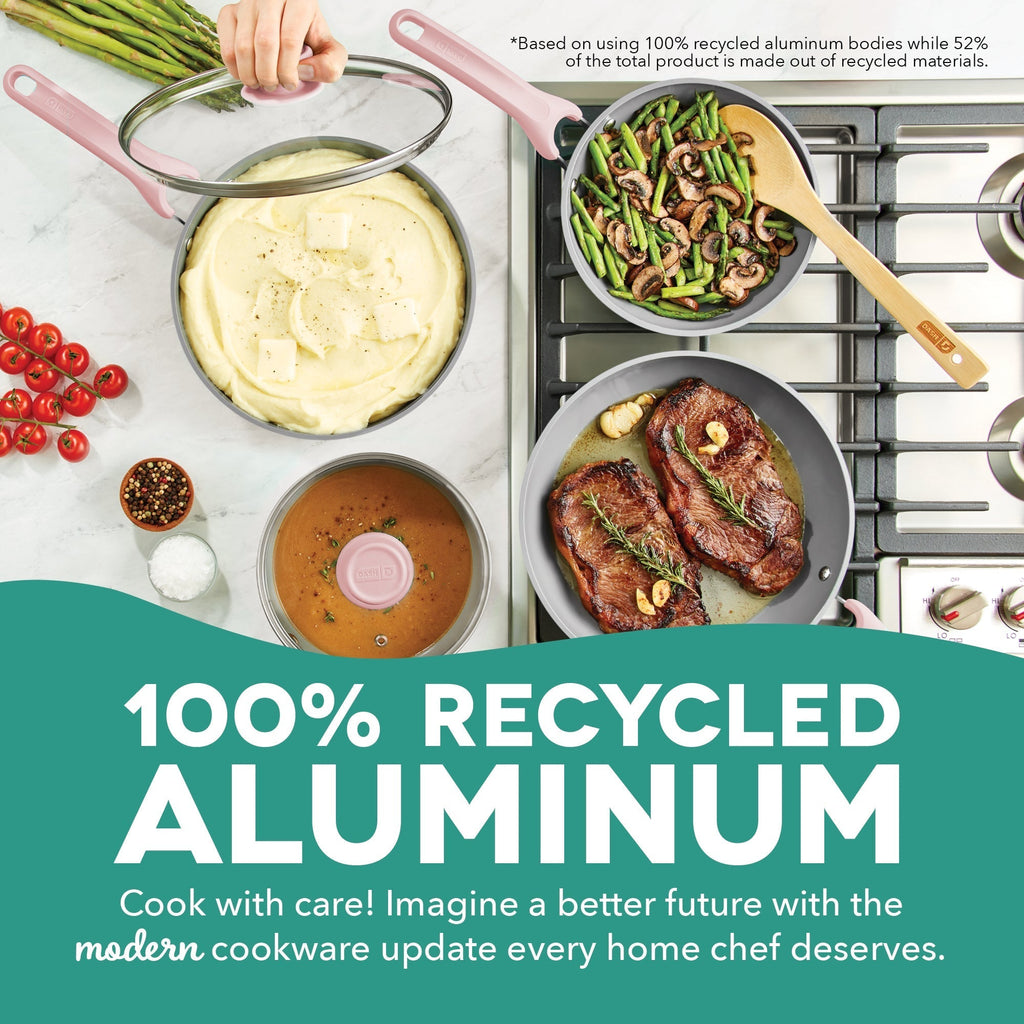 Dream Green Recycled Aluminum 15pc Cookware Set F0　H6 Bi