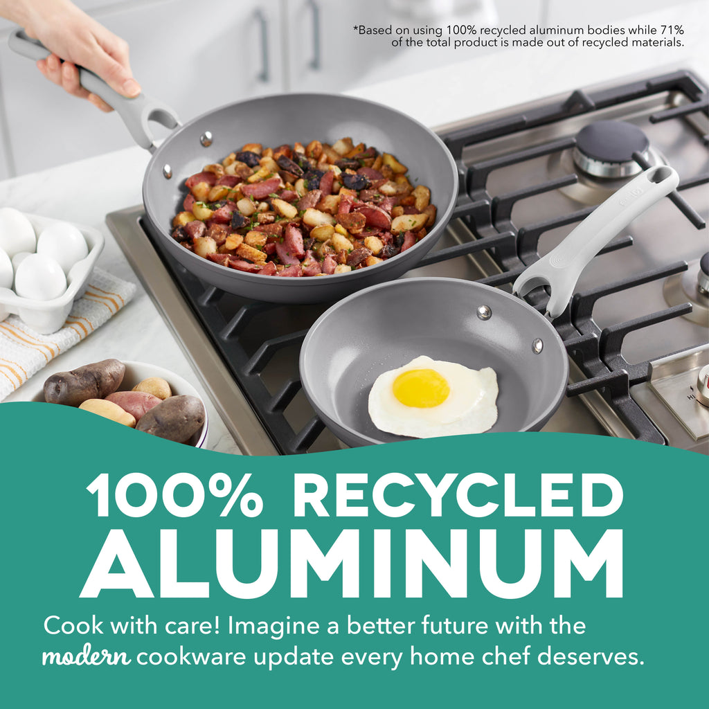 Dream Green Recycled Aluminum 8"/10" Fry Pan Set N0　uE PJ