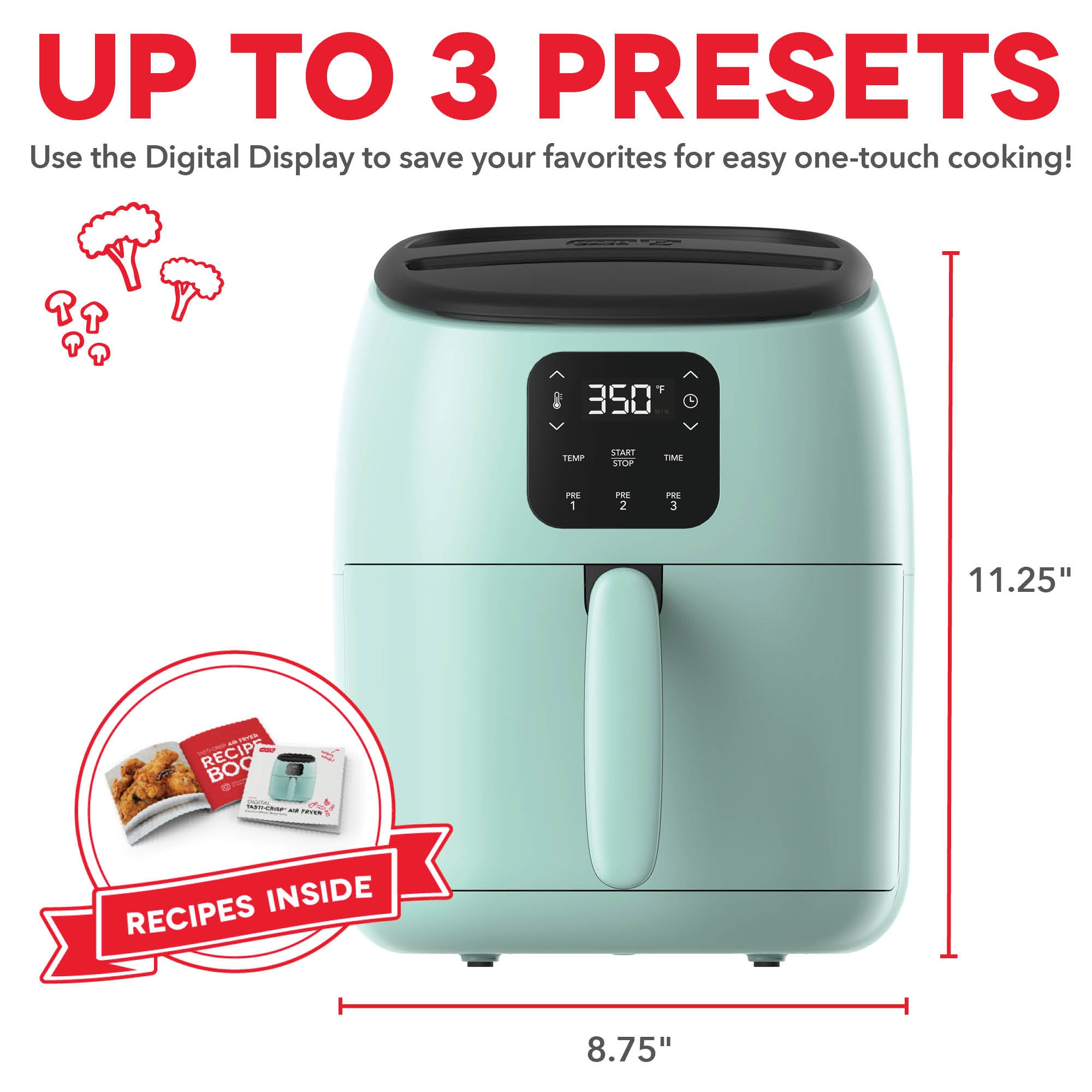 Digital Tasti-Crisp Air Fryer 2.6QT Q3　fz Xv