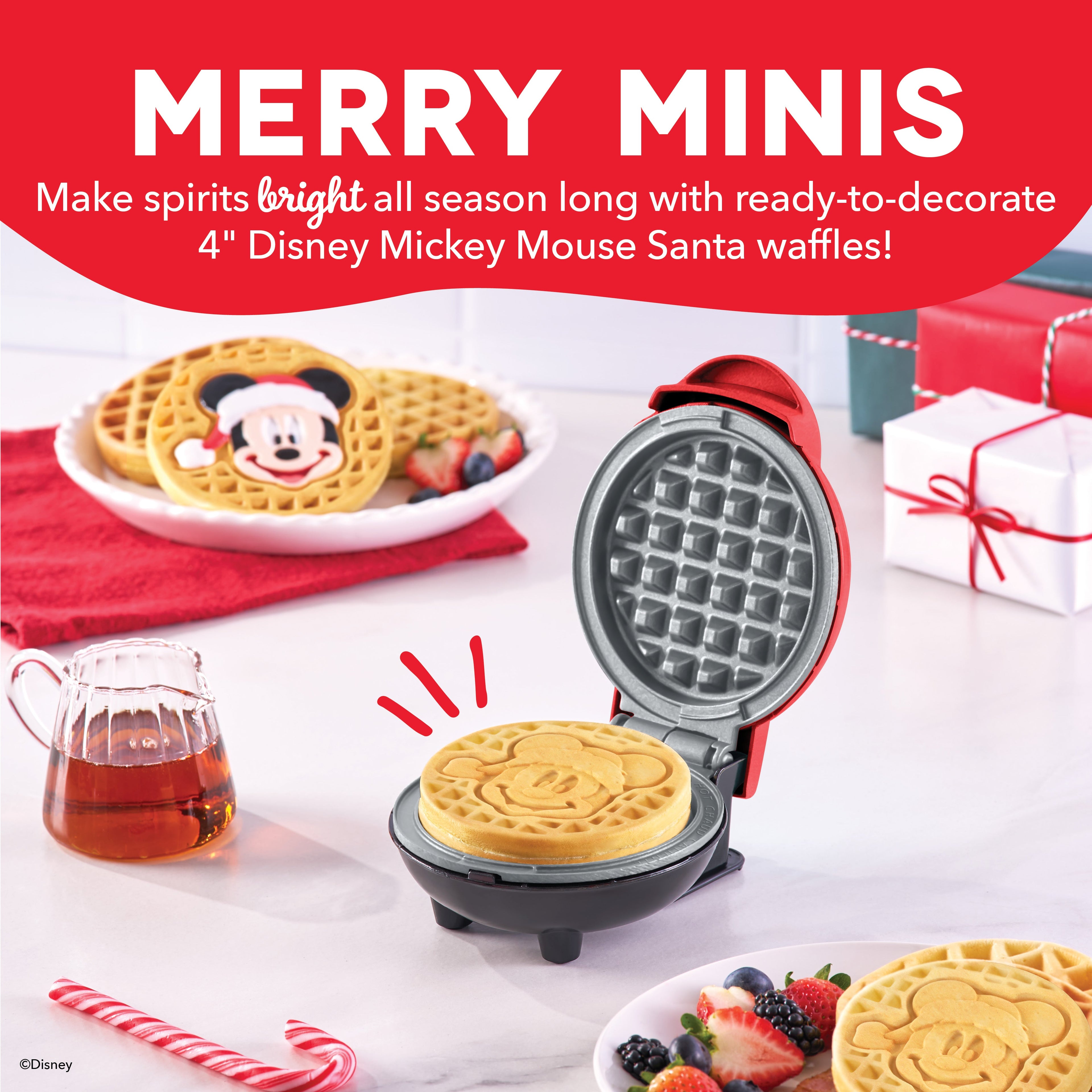 Mickey Mouse Santa Mini Waffle Maker X5　x7 Xv
