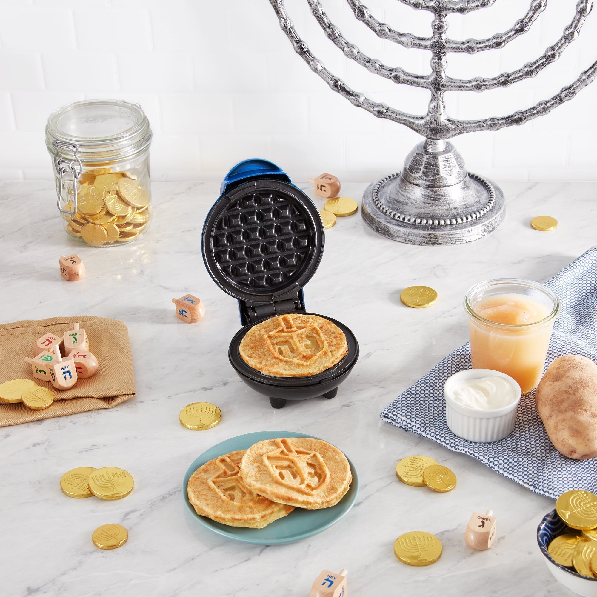 Dreidel Mini Waffle Maker K2　Vv Nf