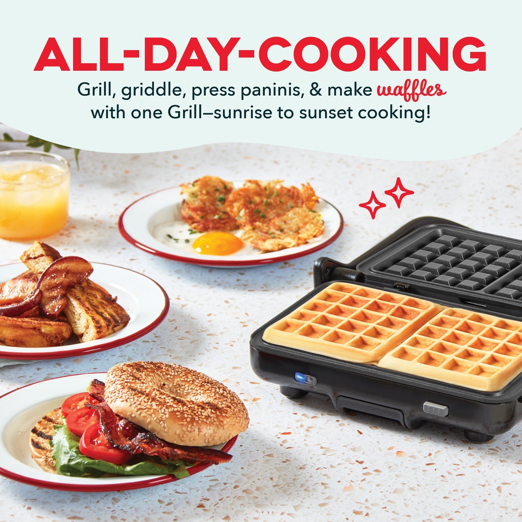 Flex Press Grill System 2pc Plate Pack Waffle X2　W1 f2