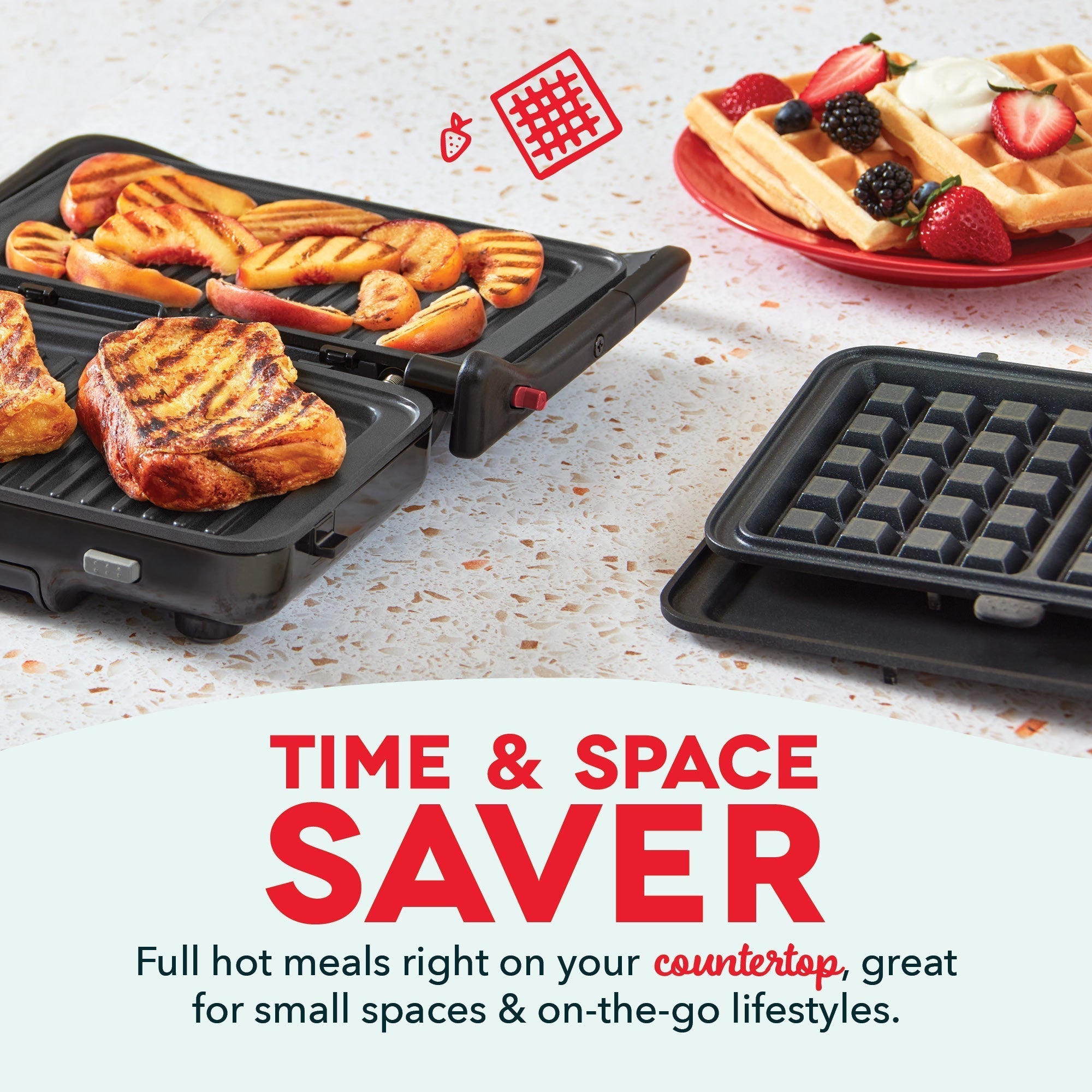 Flex Press Grill System 2pc Plate Pack Waffle X2　W1 f2