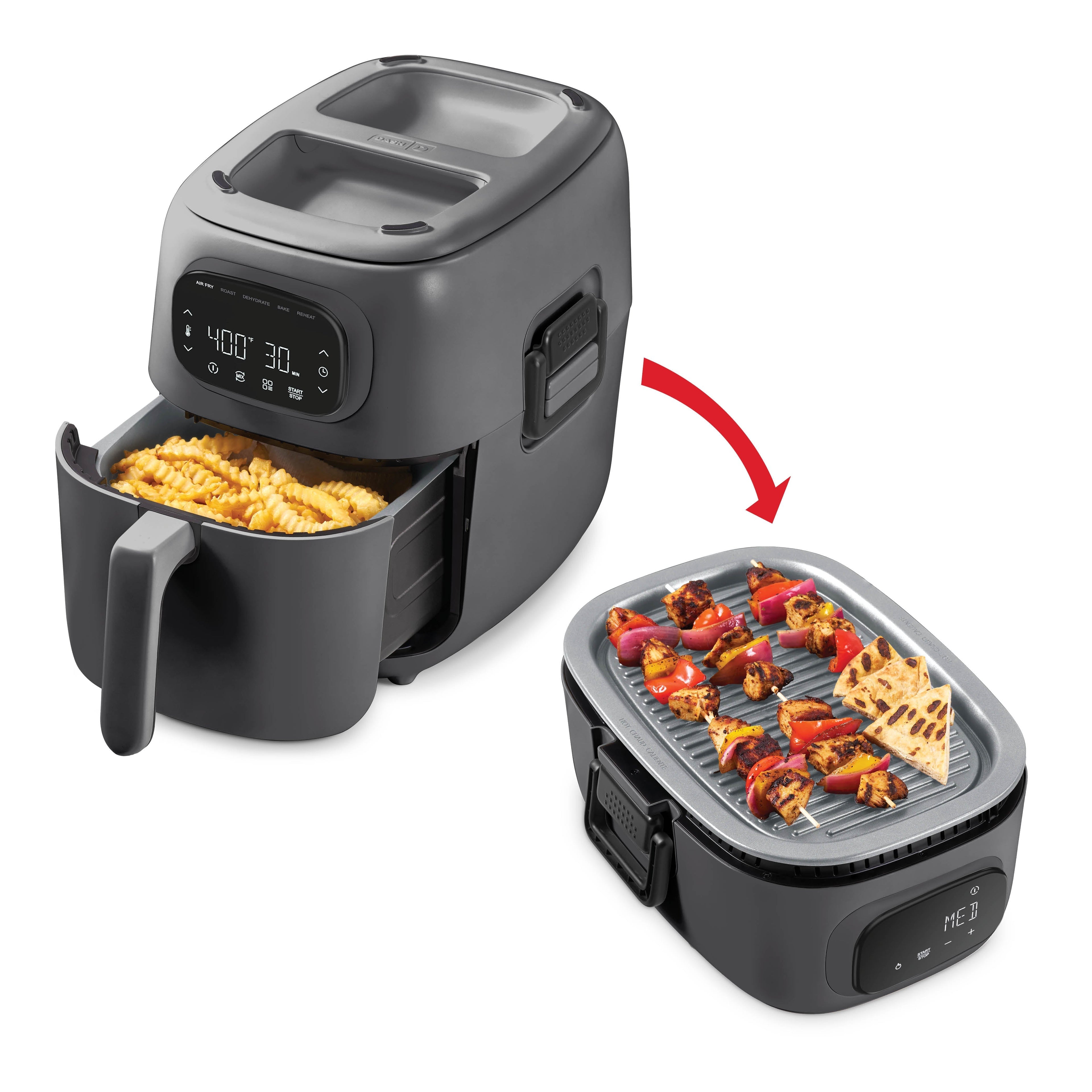 Flip & Fry Digital 2-in-1 Grill + Air Fryer Q4　Po uH