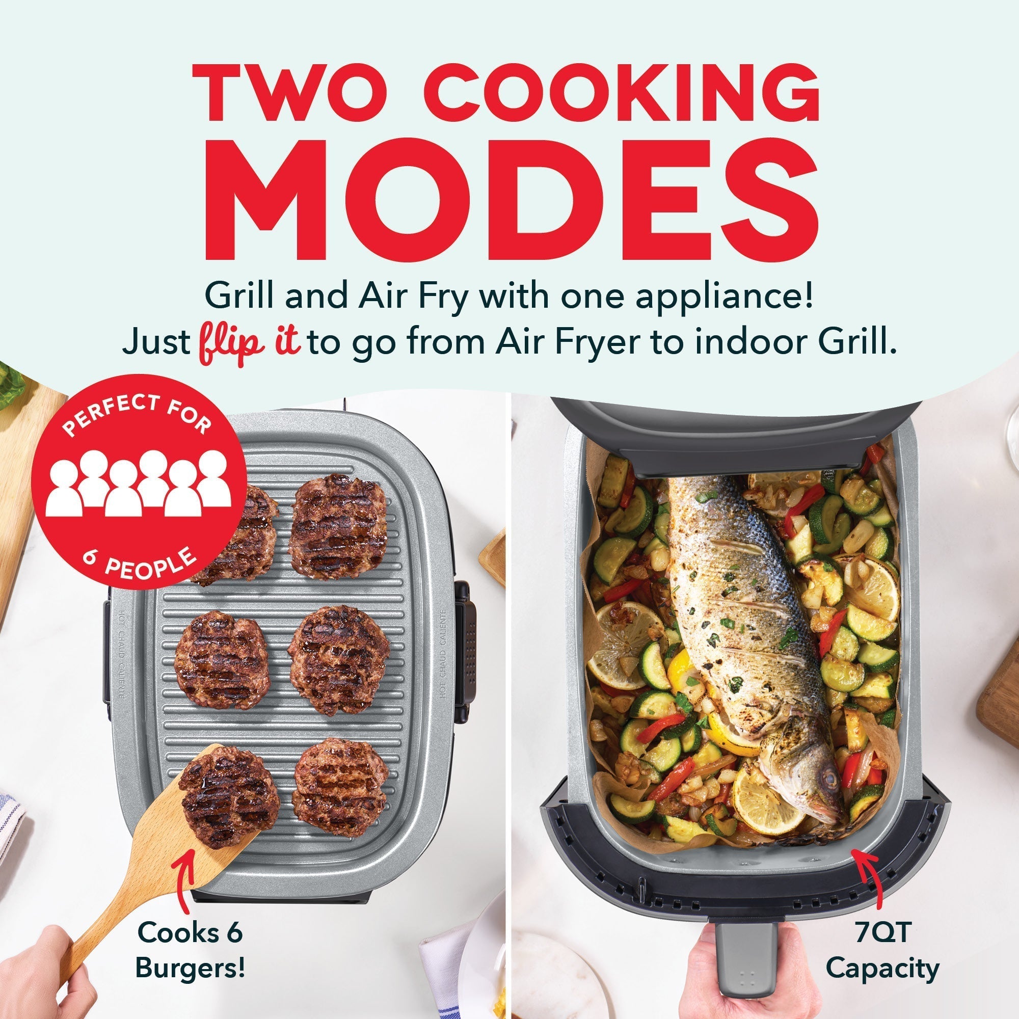 Flip & Fry Digital 2-in-1 Grill + Air Fryer Q4　Po uH