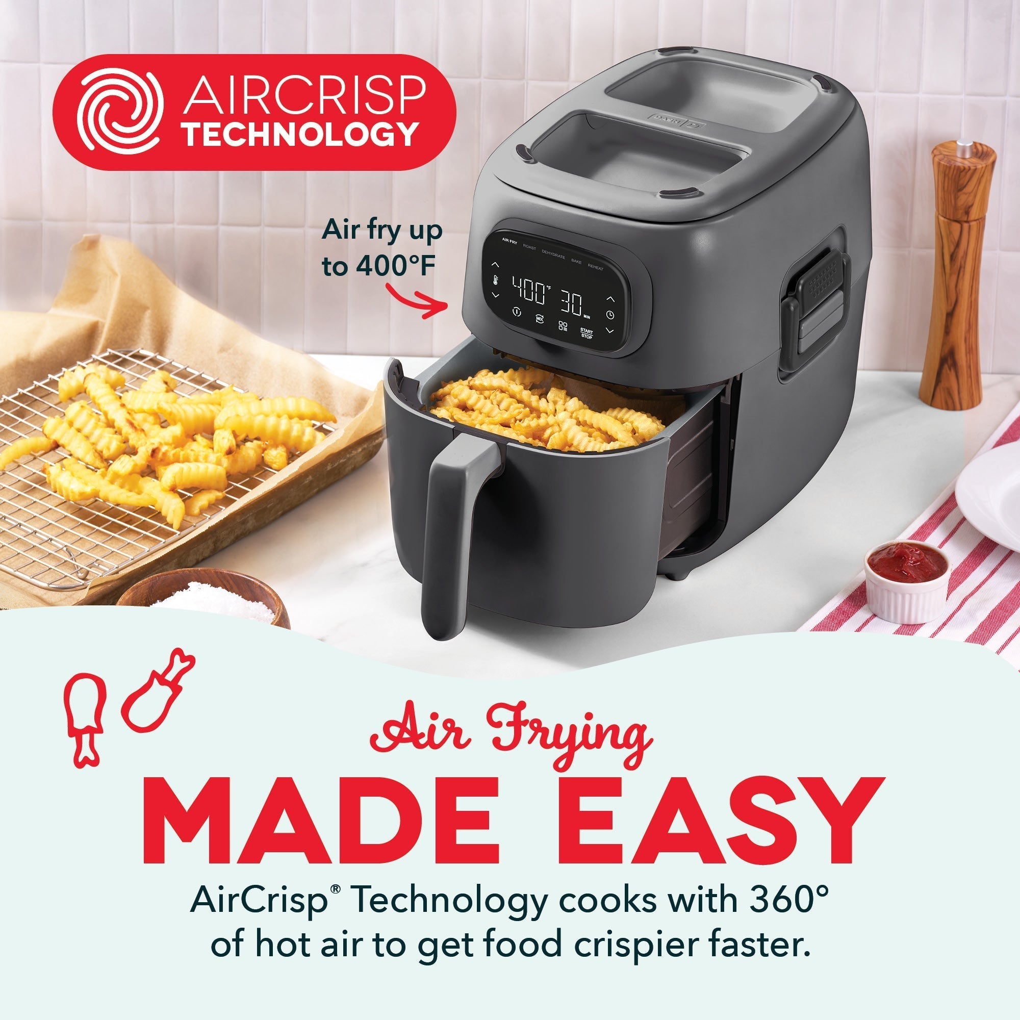 Flip & Fry Digital 2-in-1 Grill + Air Fryer Q4　Po uH