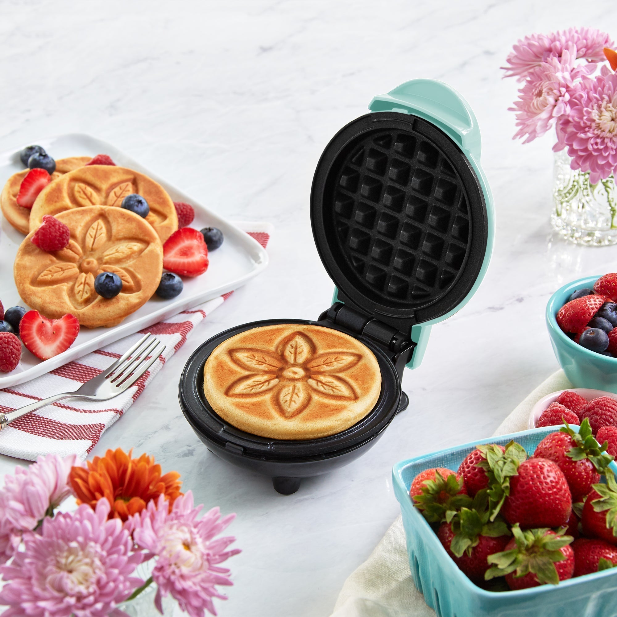 Flower Mini Waffle Maker T2　yS 8m