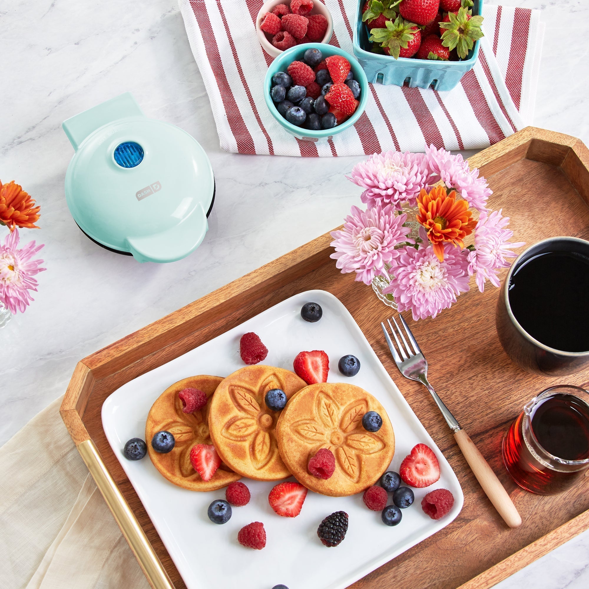 Flower Mini Waffle Maker T2　yS 8m