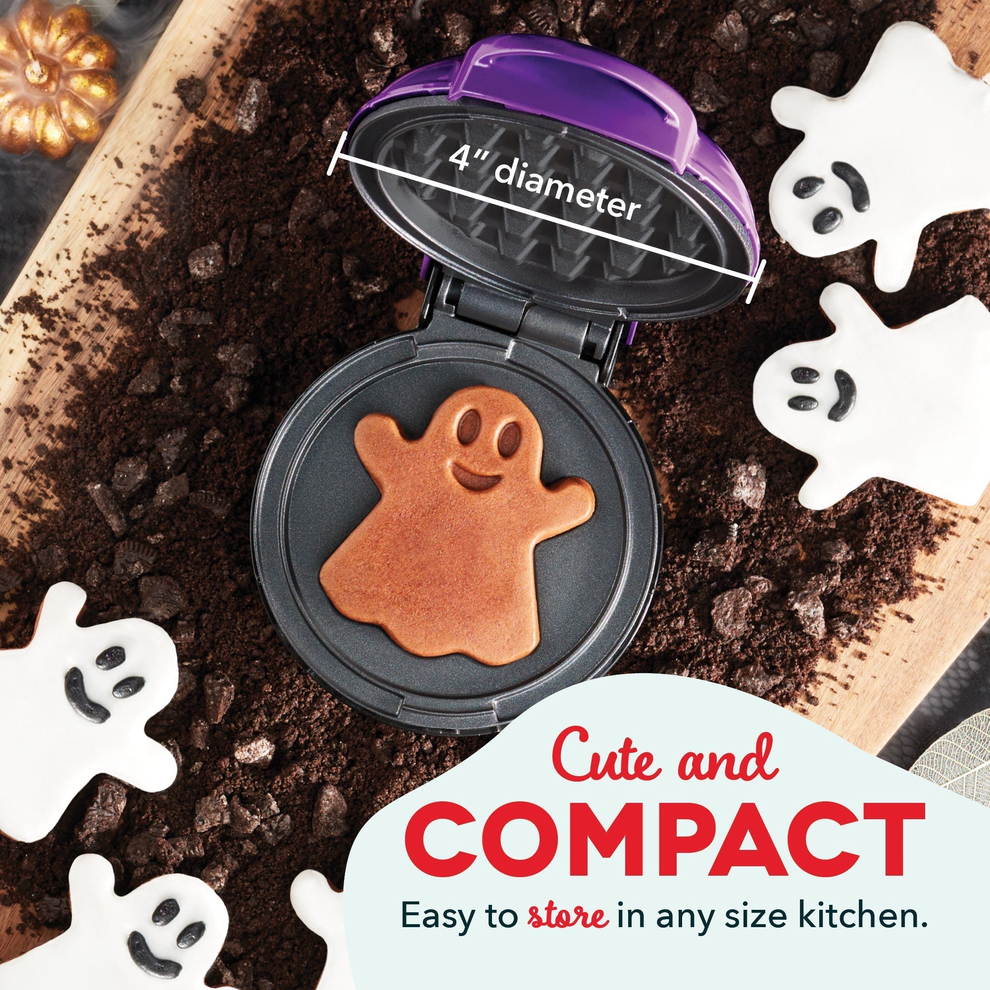 Ghost Mini Waffle Maker C7　El Fn