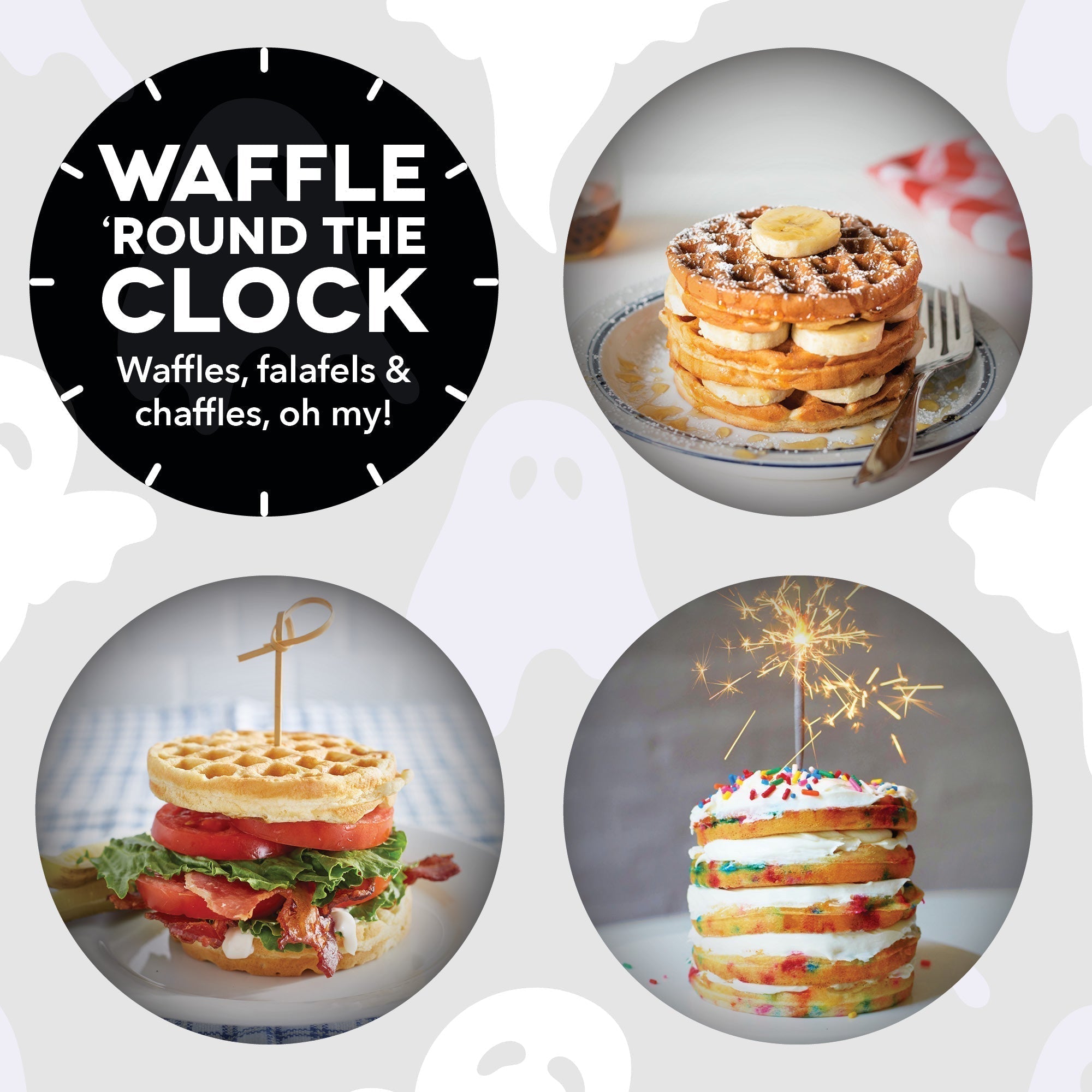 Ghost Mini Waffle Maker J3　Oa wI