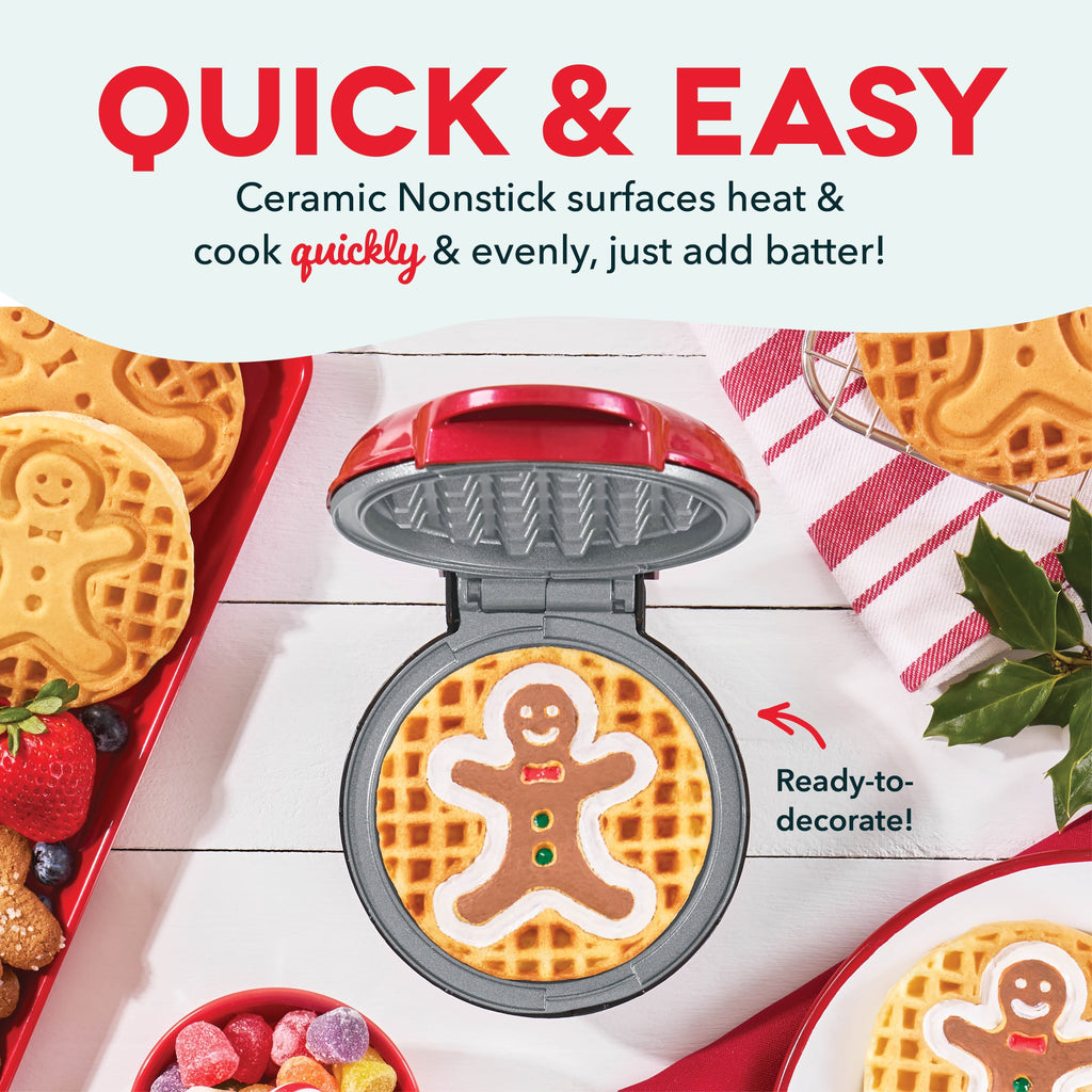 Gingerbread Man Mini Waffle Maker C6　Ay Mn