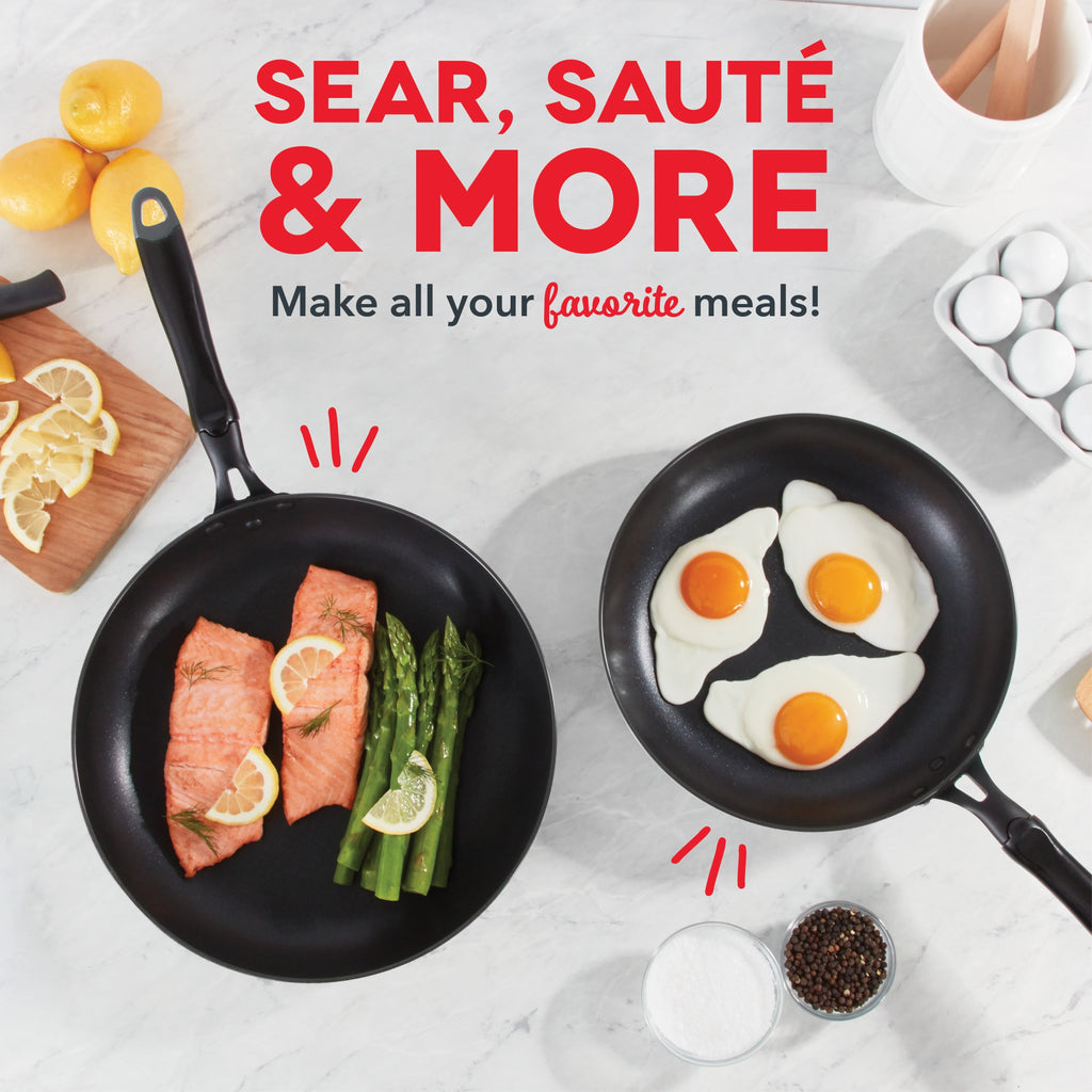 Hard Anodized 2pc Fry Pan Set E7　tY Ya