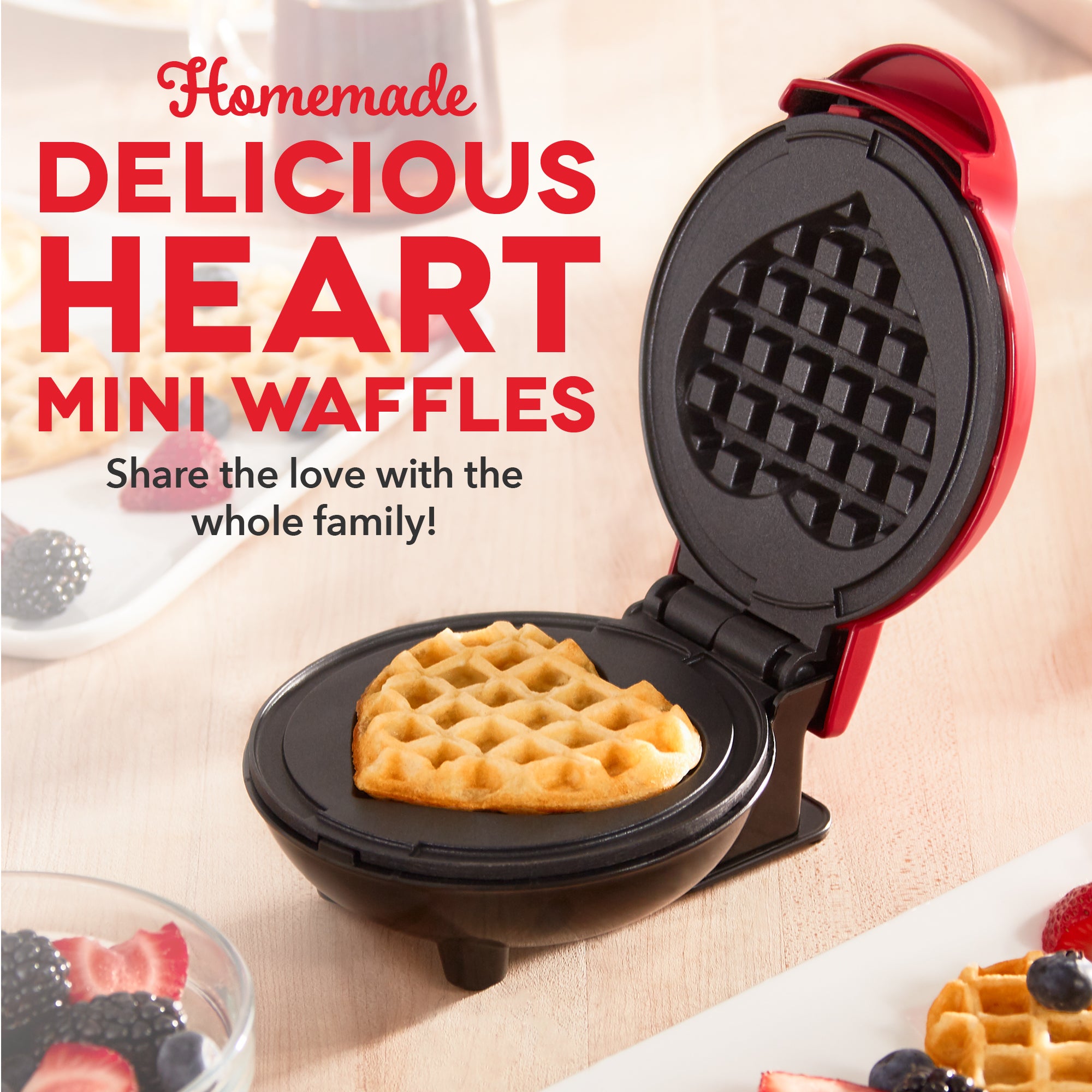 Heart Mini Waffle Maker O6　2I jO