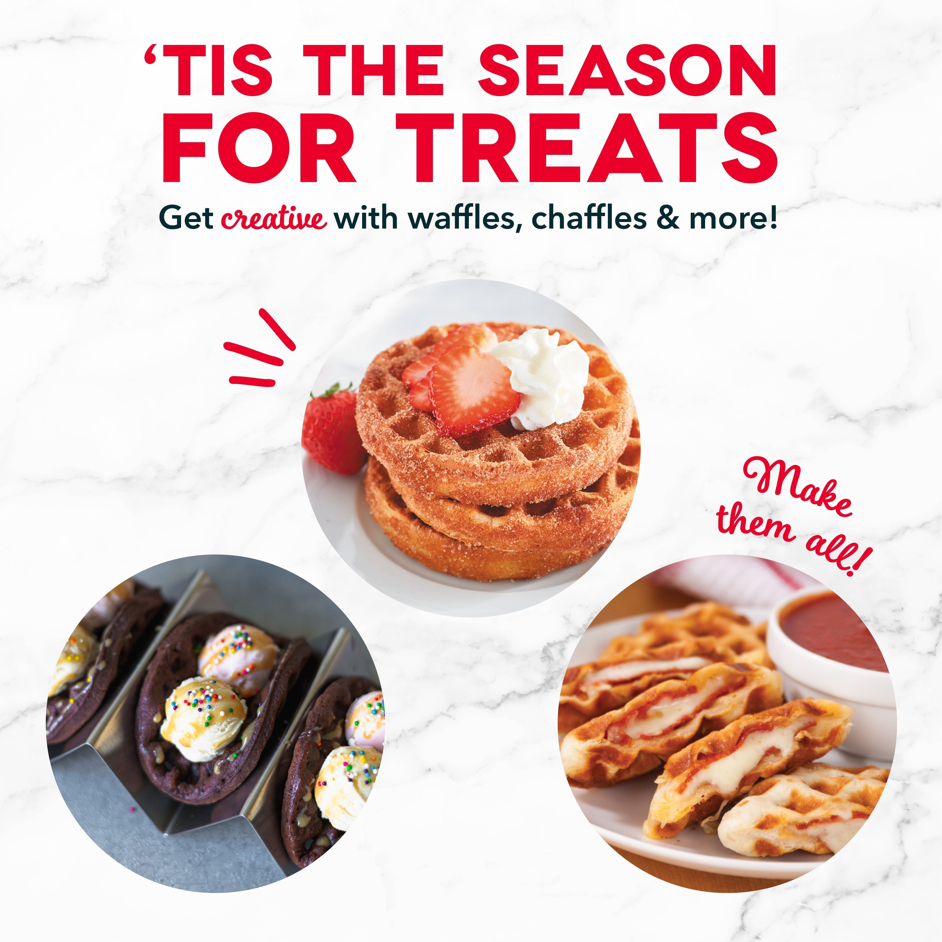 Holiday Mini Waffle Maker 2-Pack C1　Ak WK