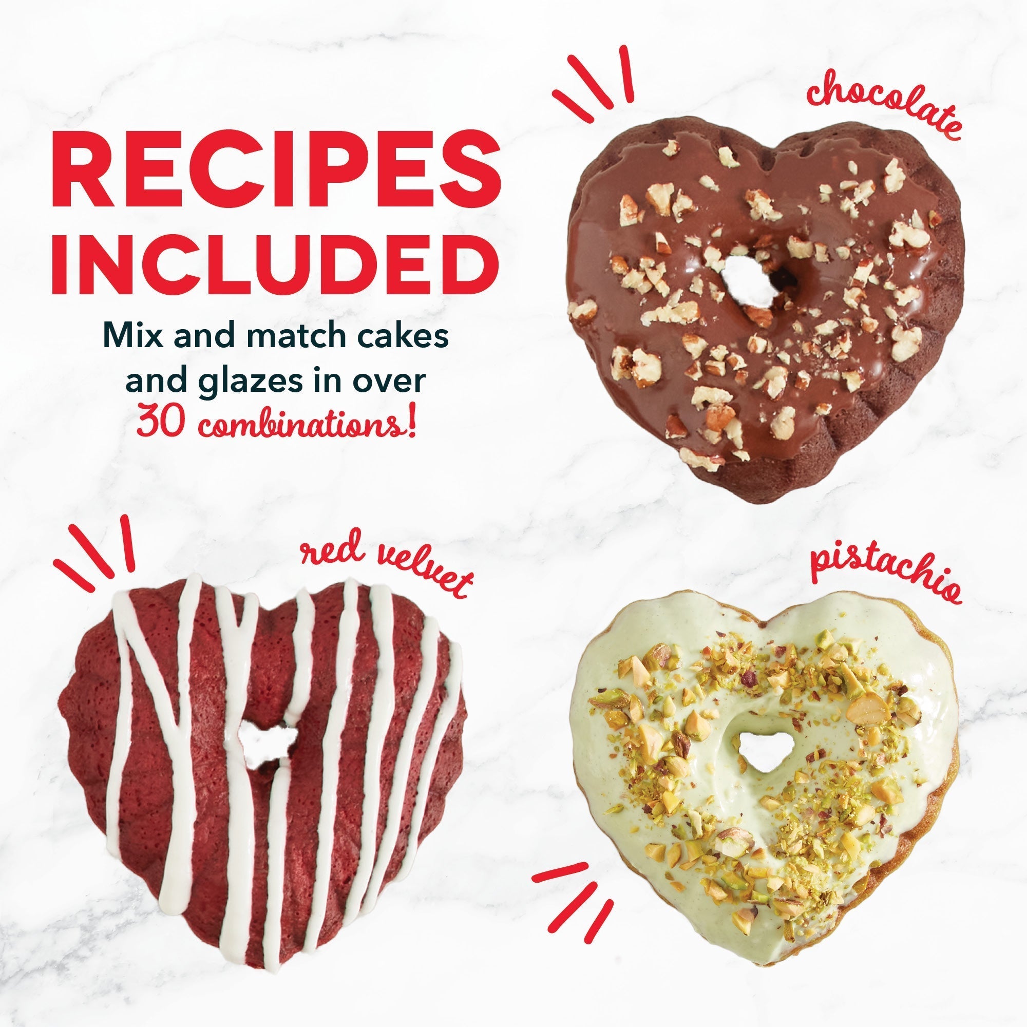Mini Heart Bundt Cake Maker S8　Ph VS