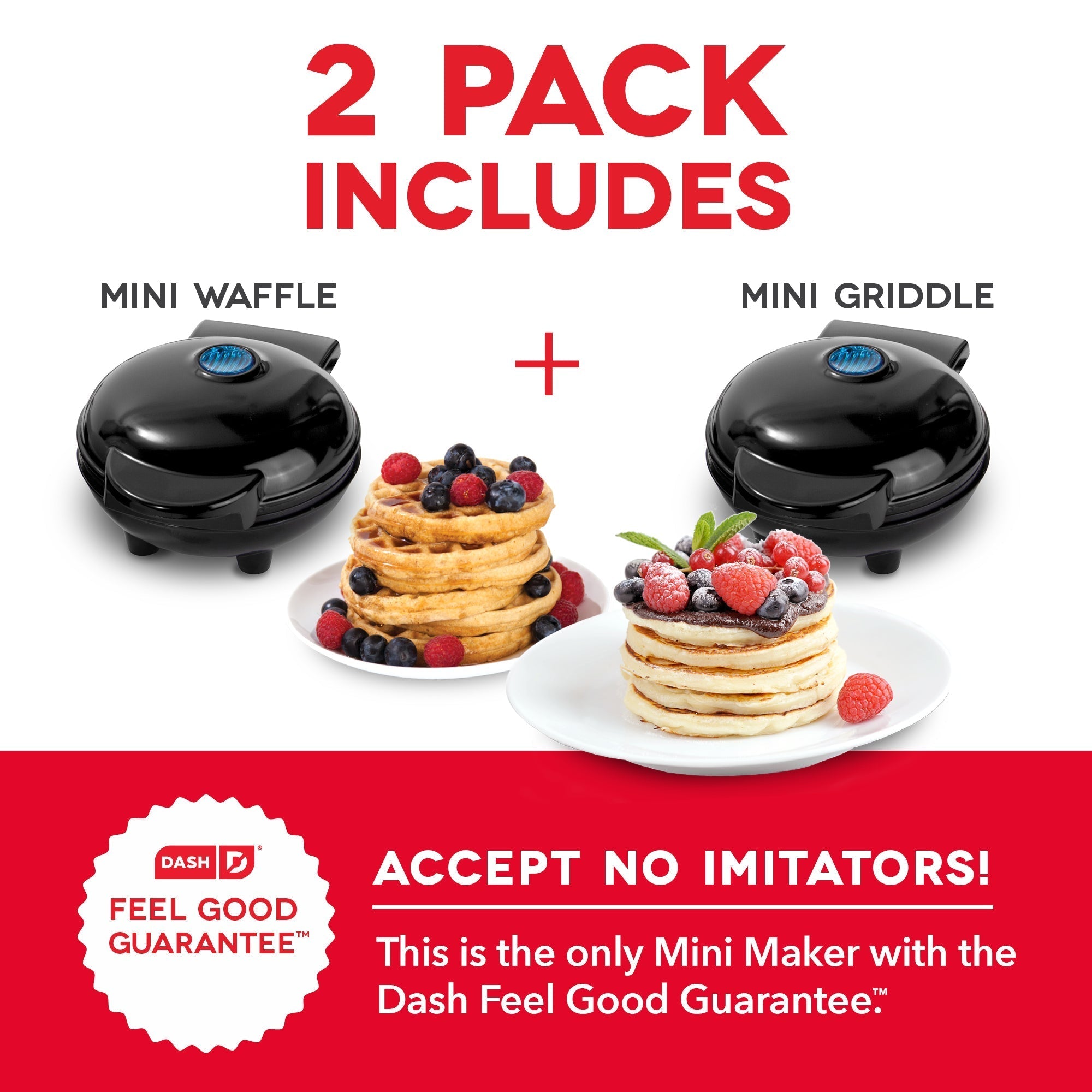 Mini Maker Waffle and Griddle 2-Pack G4　5P 9J
