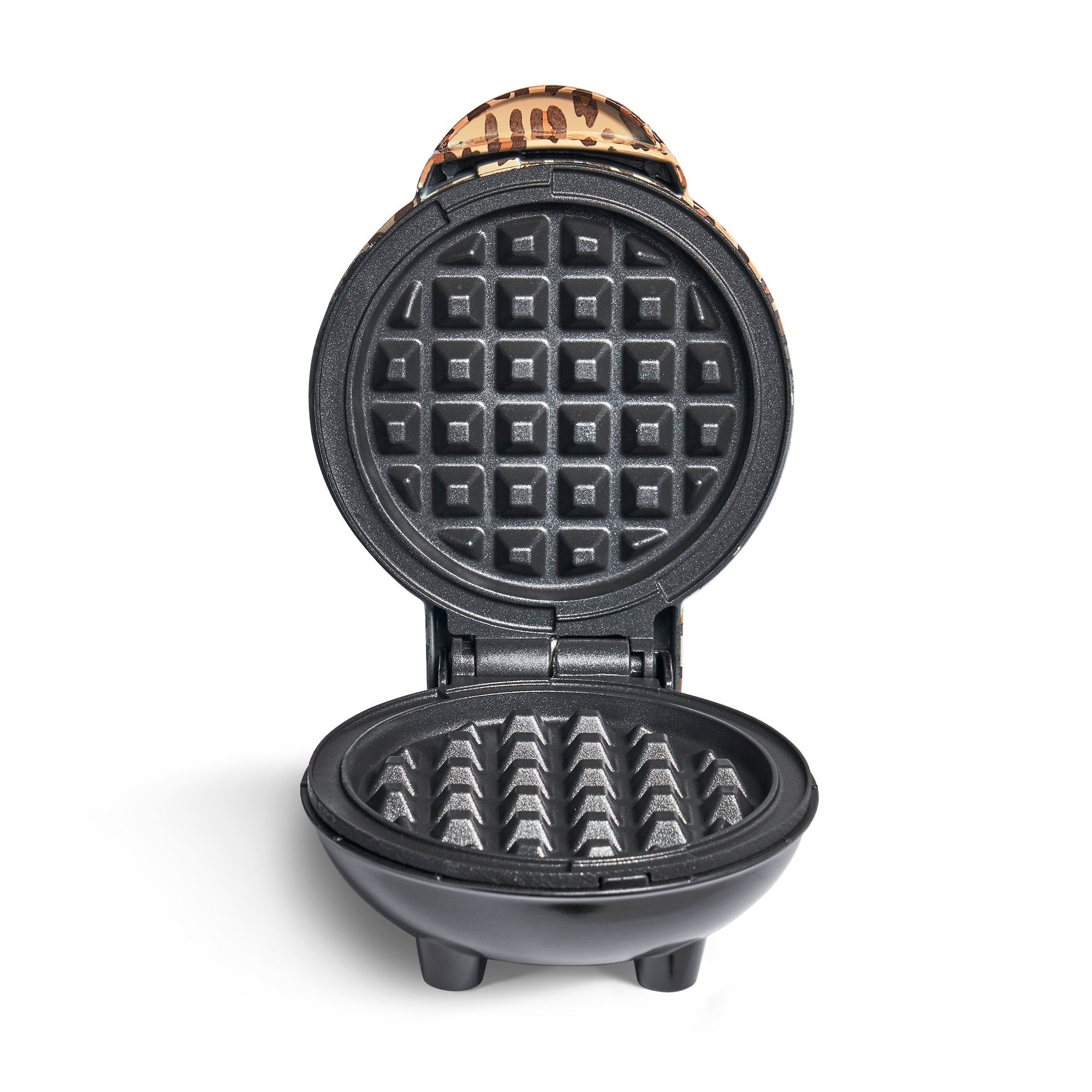 Mini Waffle Maker with Leopard Print D4　ep QN