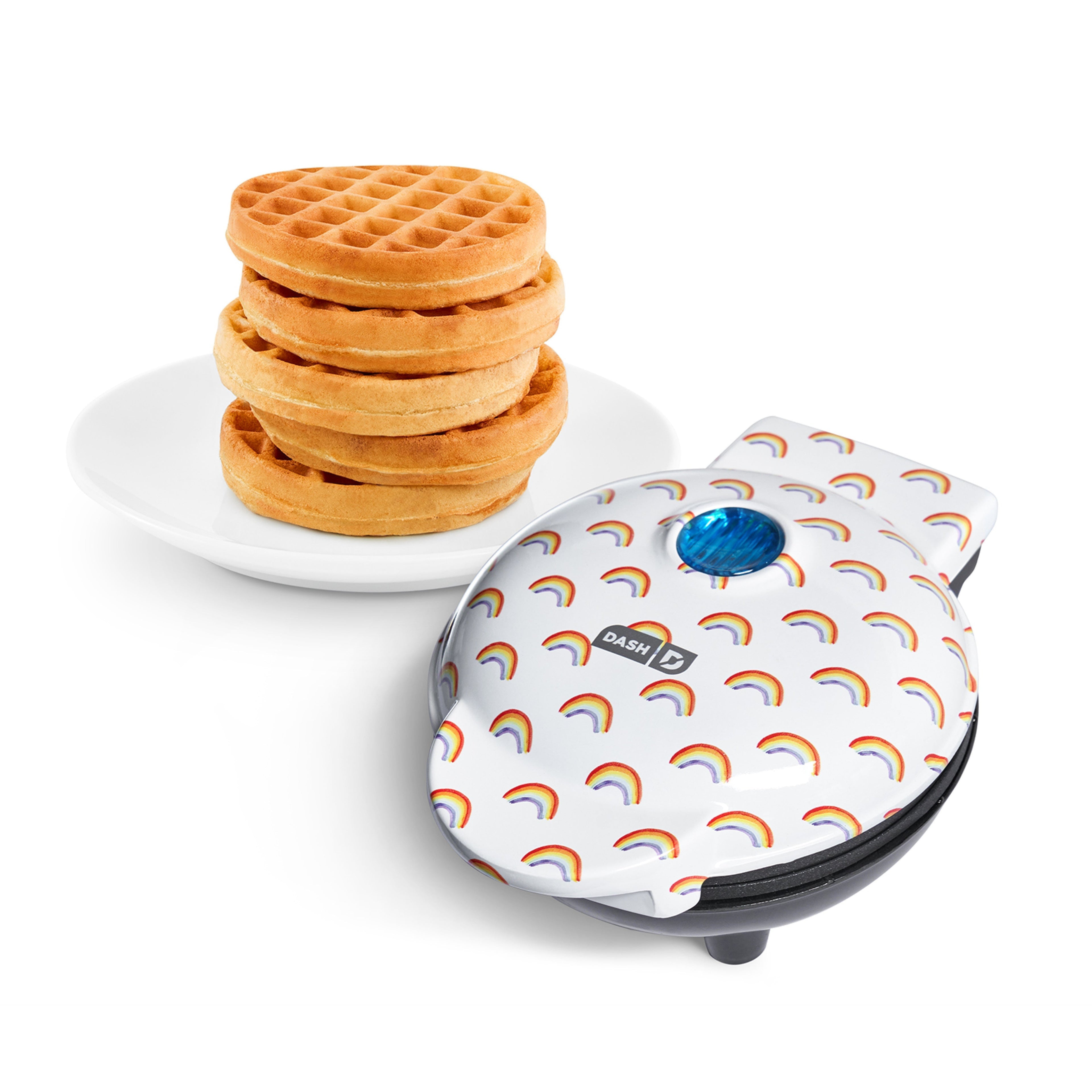 Mini Waffle Maker with Rainbow Print E4　Nd Ea